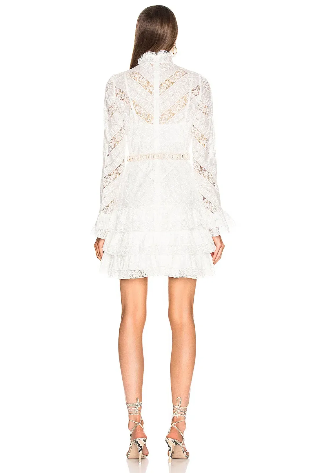 Zimmermann Veneto Perennial Short Dress Ivory Size 0 / AU 8 for rent on The Volte - main image