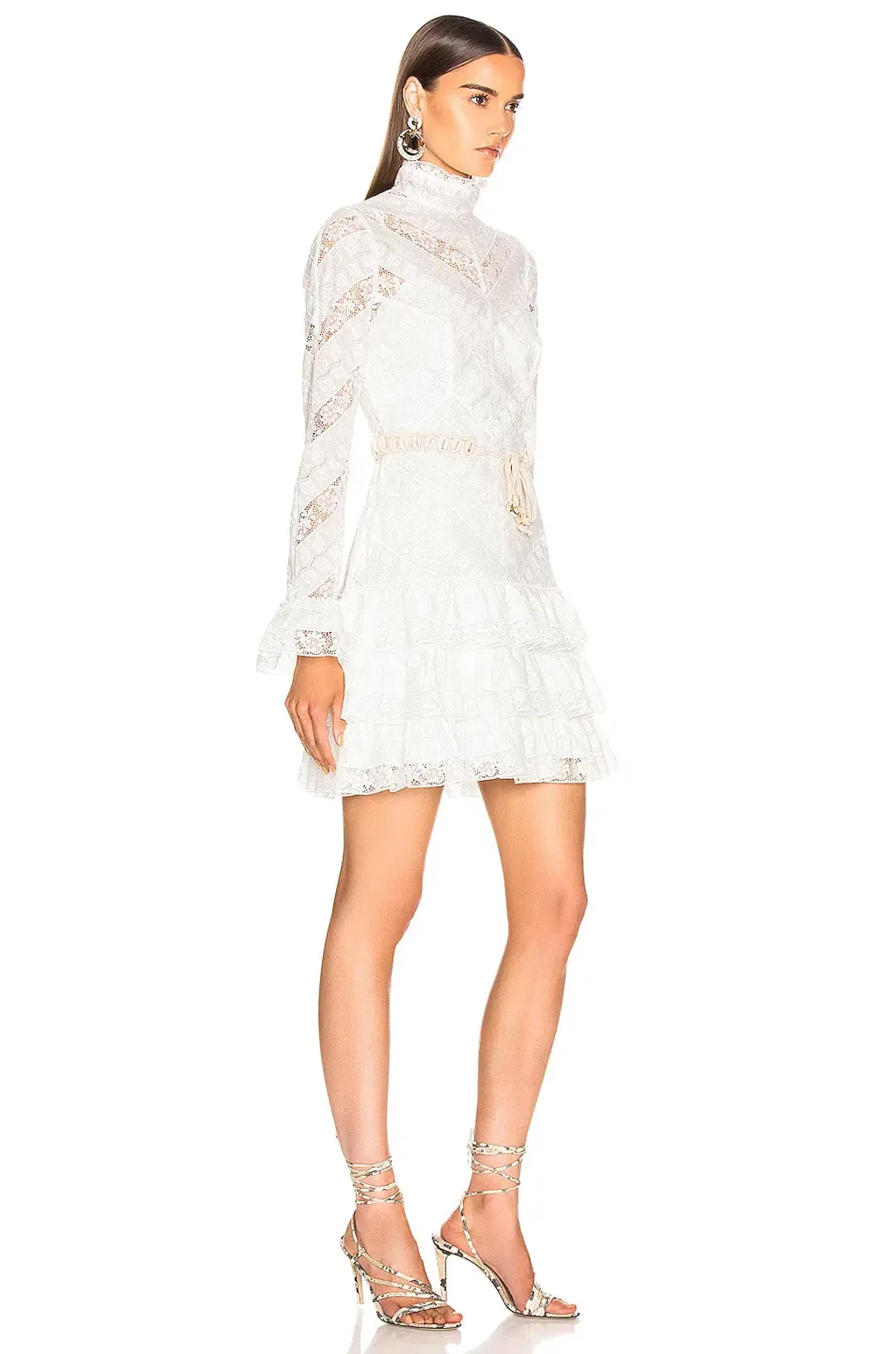 Zimmermann Veneto Perennial Short Dress Ivory Size 0 / AU 8 for rent on The Volte - main image