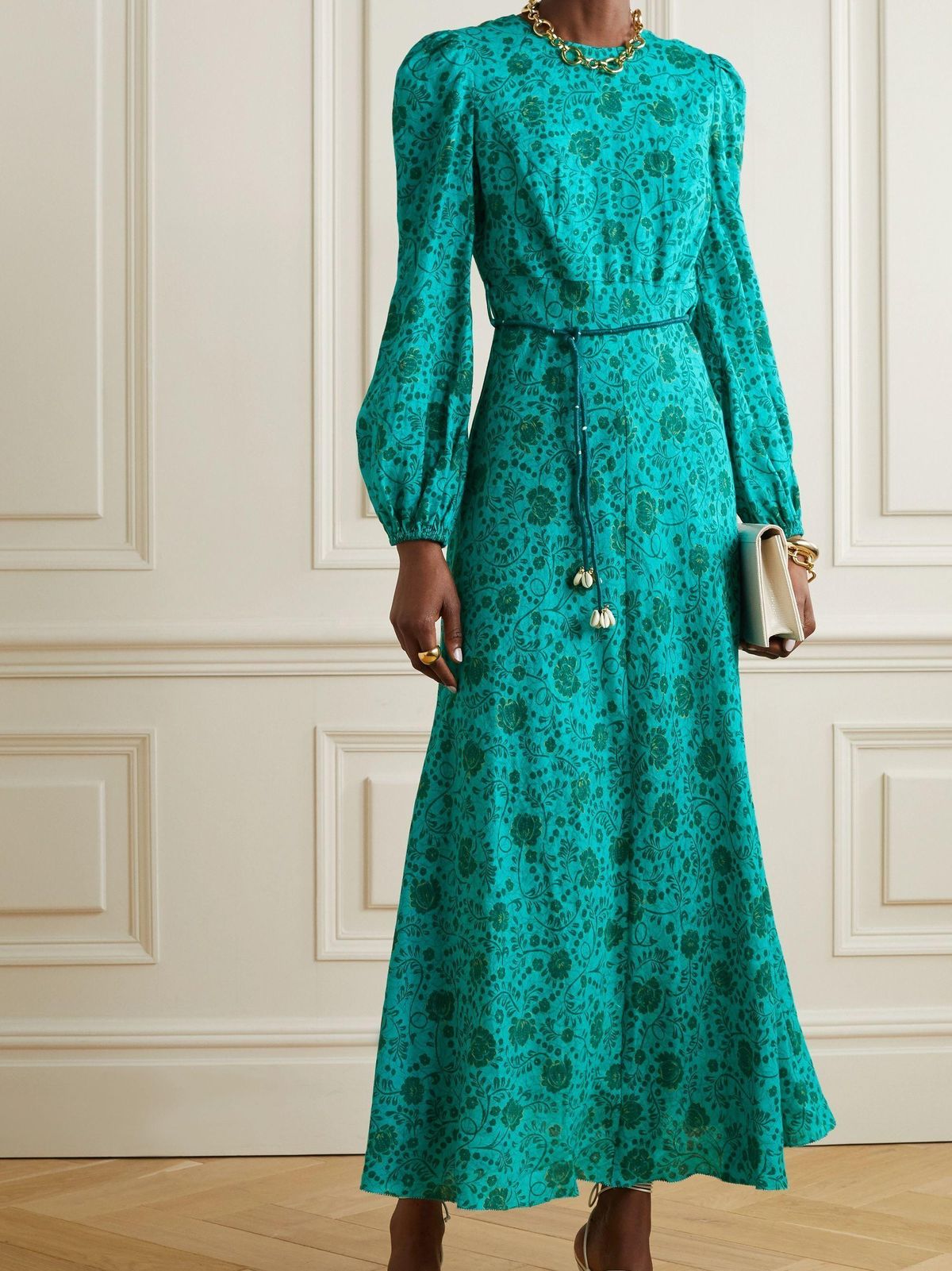 Zimmermann Lulu High Neck Dress Jade Floral Size 0 / AU 8 - Image 1