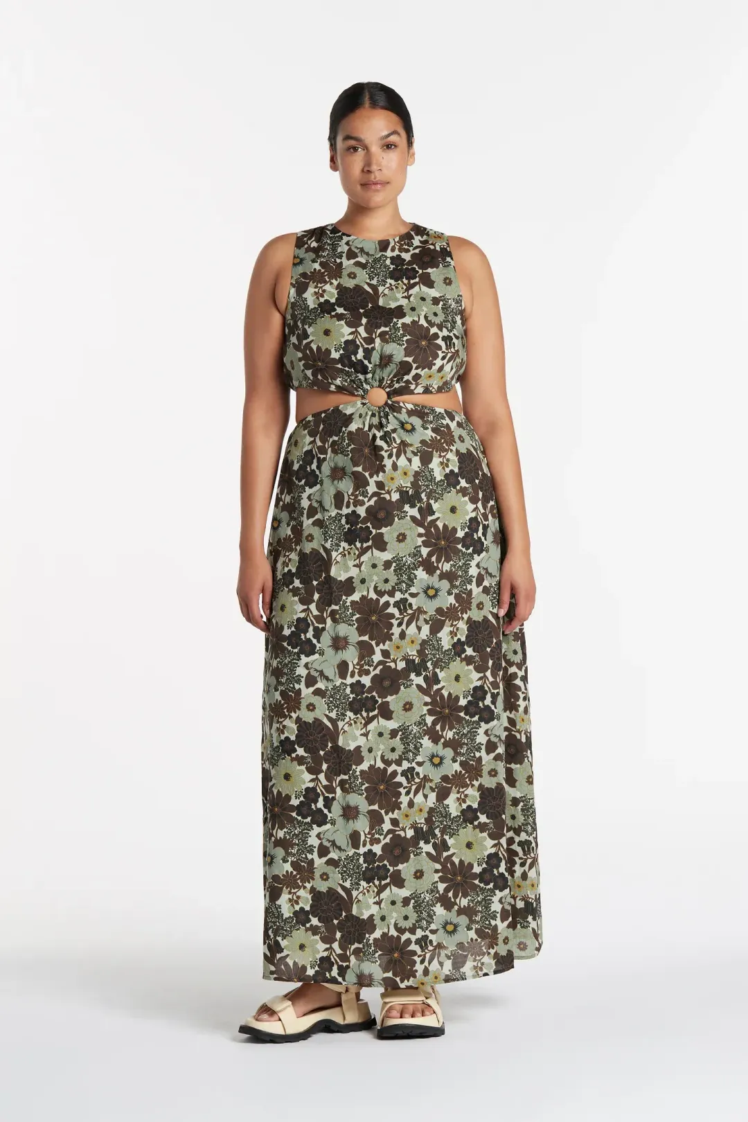 Sir the Label Constantine Cut Out Midi Dress Floral Size AU 8 / US 1 for rent on The Volte - main image