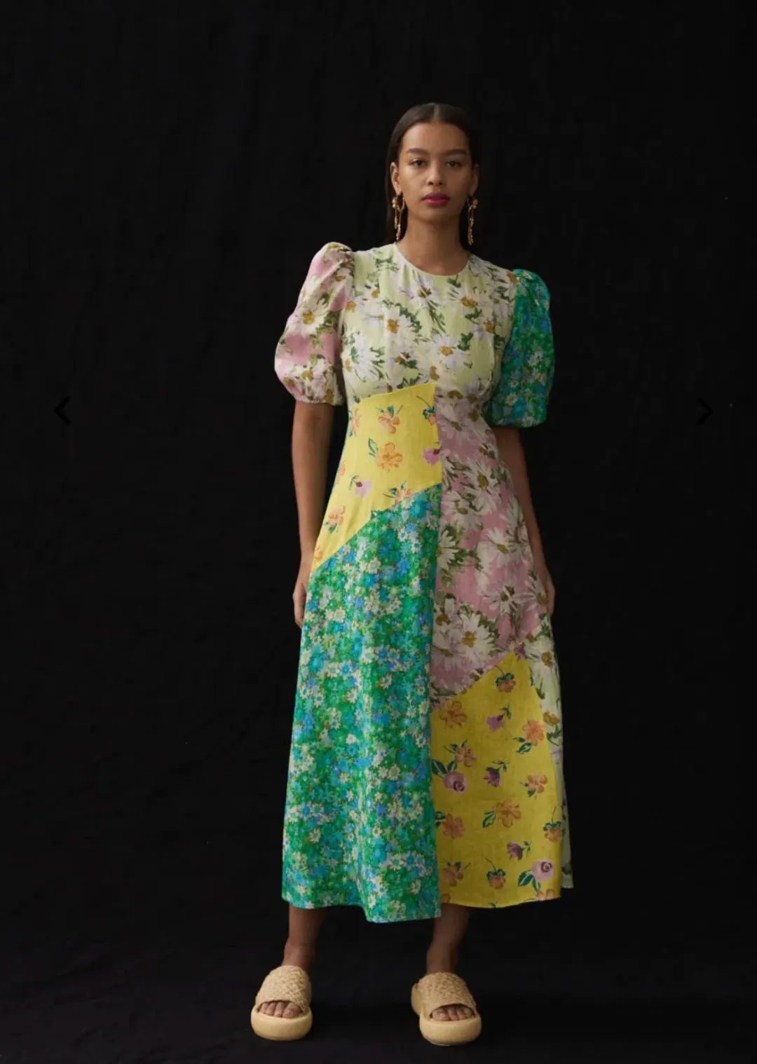 Alemais Kenzie Patchwork Floral Midi Dress Multi Size AU 10 for rent on The Volte - main image