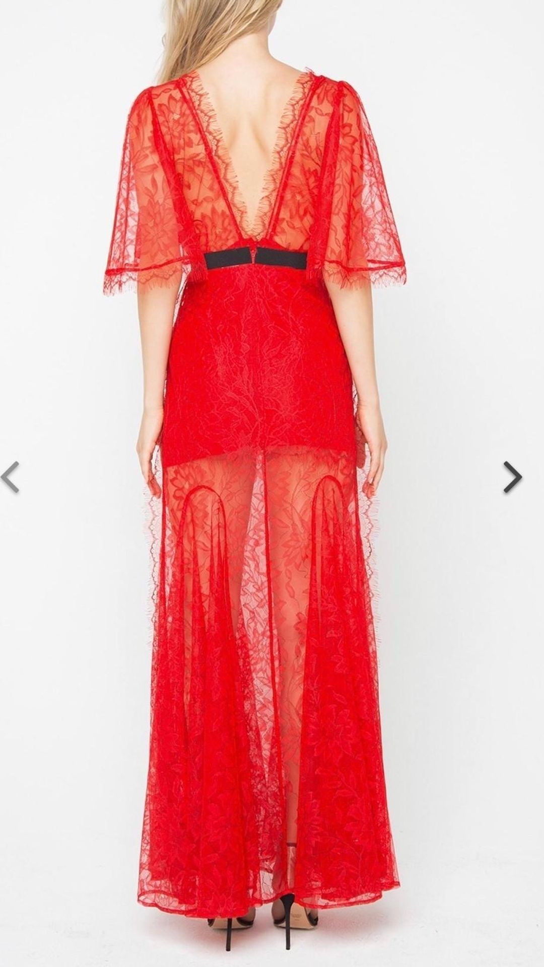 Alice McCall Look Good Feel Good Red Lace Gown Size 6 for rent on The Volte - main image