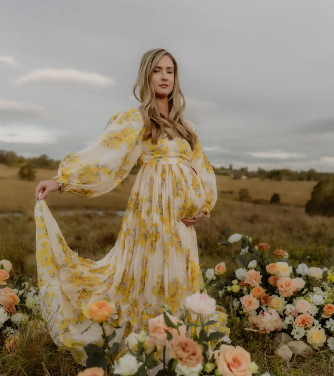 Rooh Collective Poppy Zephyr Maxi Dress Floral Size M/AU 10 for rent on The Volte - main image