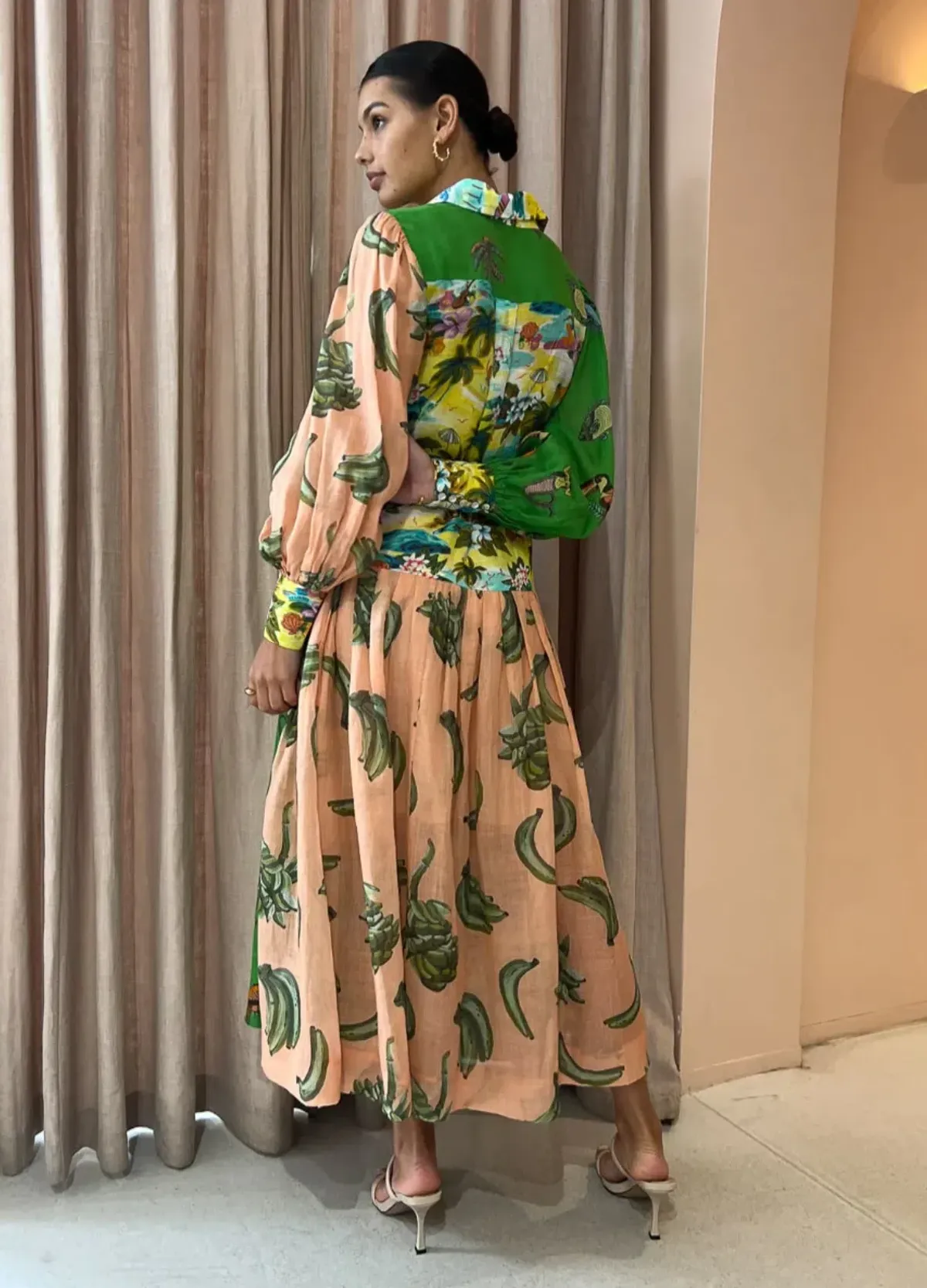 Alemais Holiday Patchwork Shirtdress in Multi Size 14 - Image 3