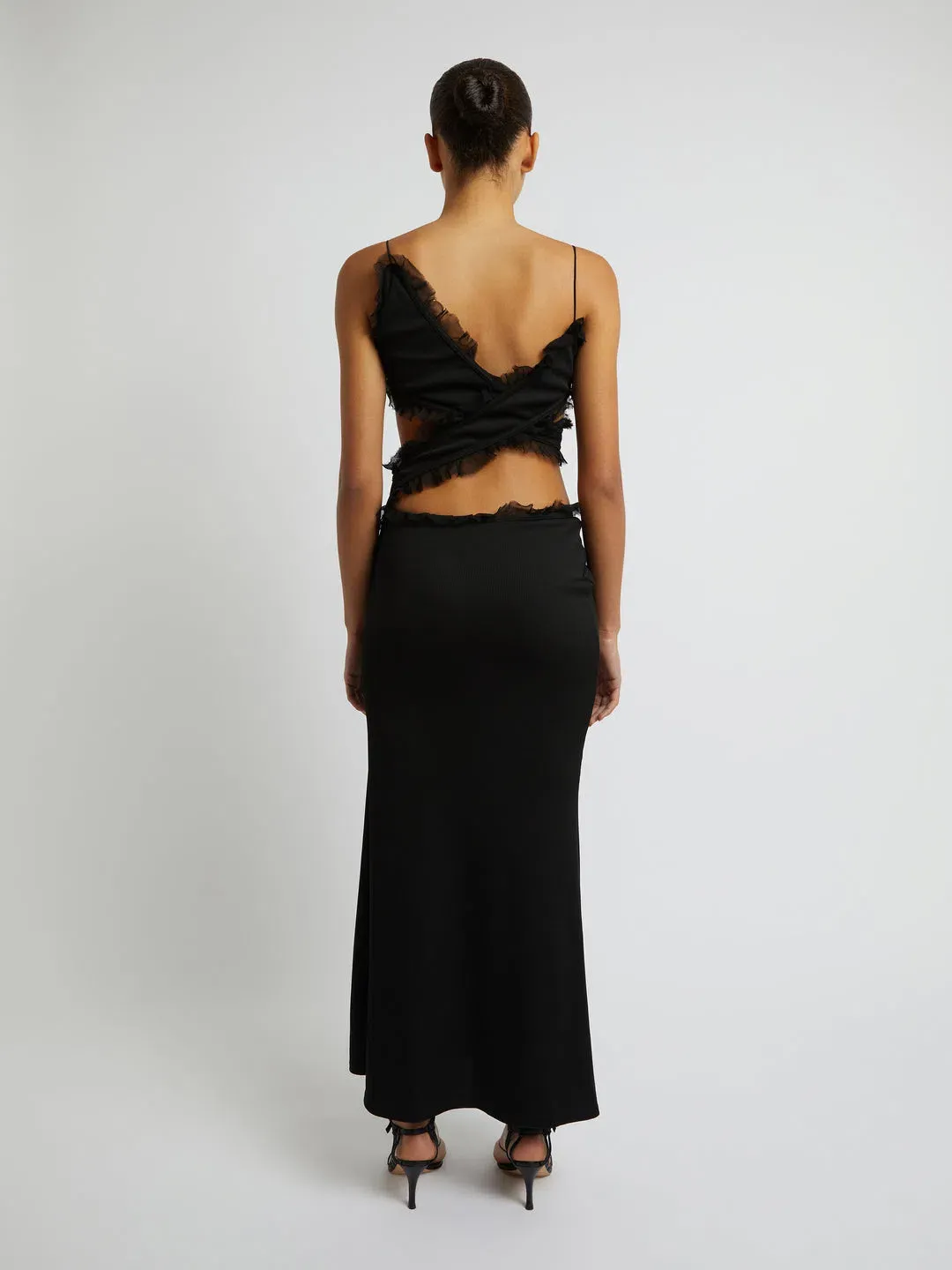 Christopher Esber Long Black Carina Sloped Interlink Tank Dress Size 6 for rent on The Volte - main image