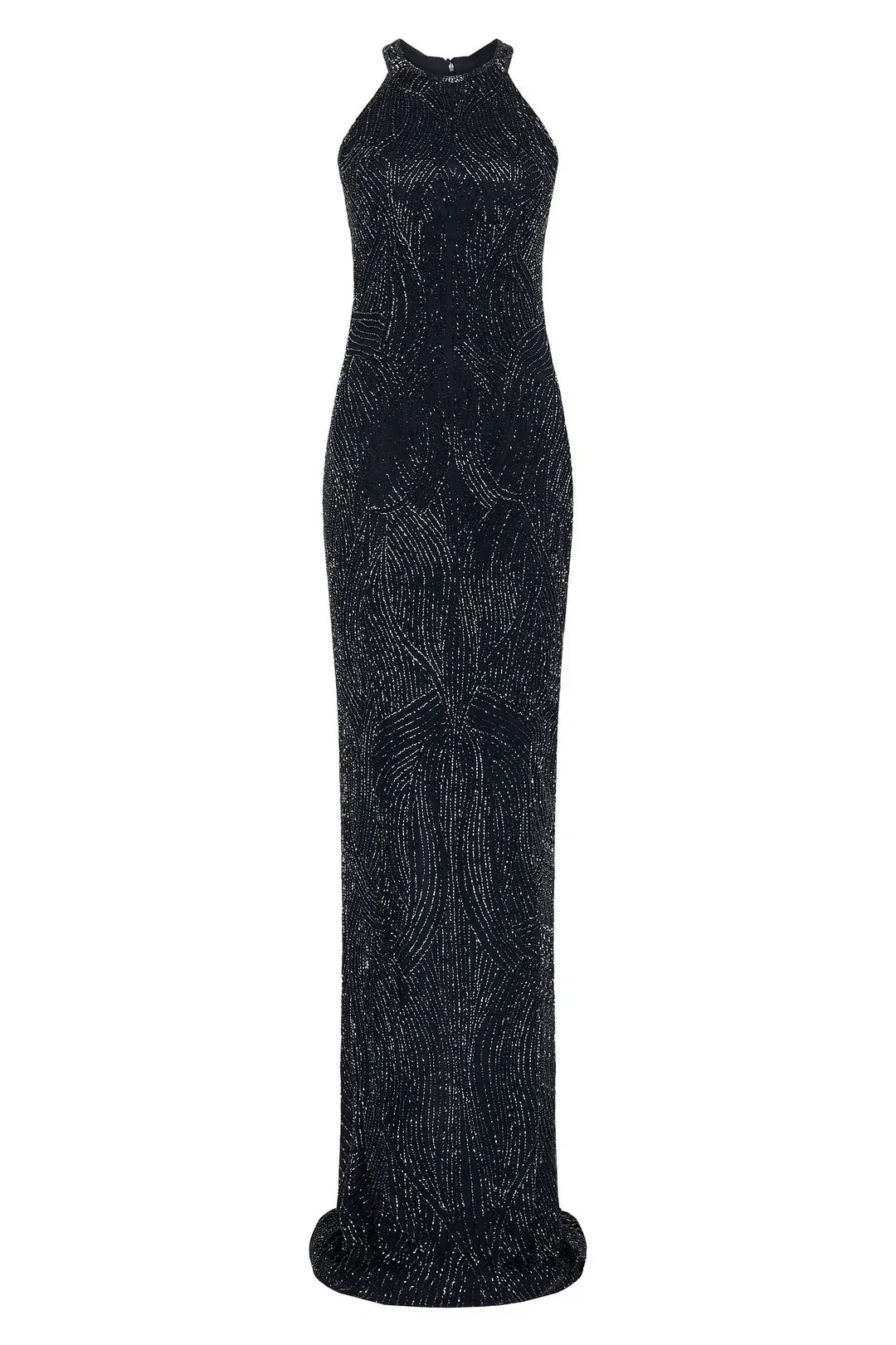 Rachel Gilbert Hand Embellished Carrie Gown Midnight Black Size AU 6 for rent on The Volte - main image