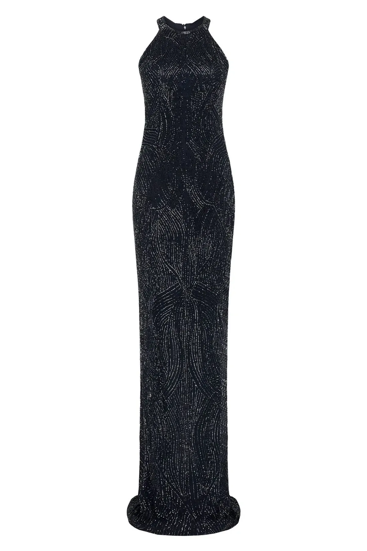 Rachel Gilbert Hand Embellished Carrie Gown Midnight Black Size AU 6 - Image 3