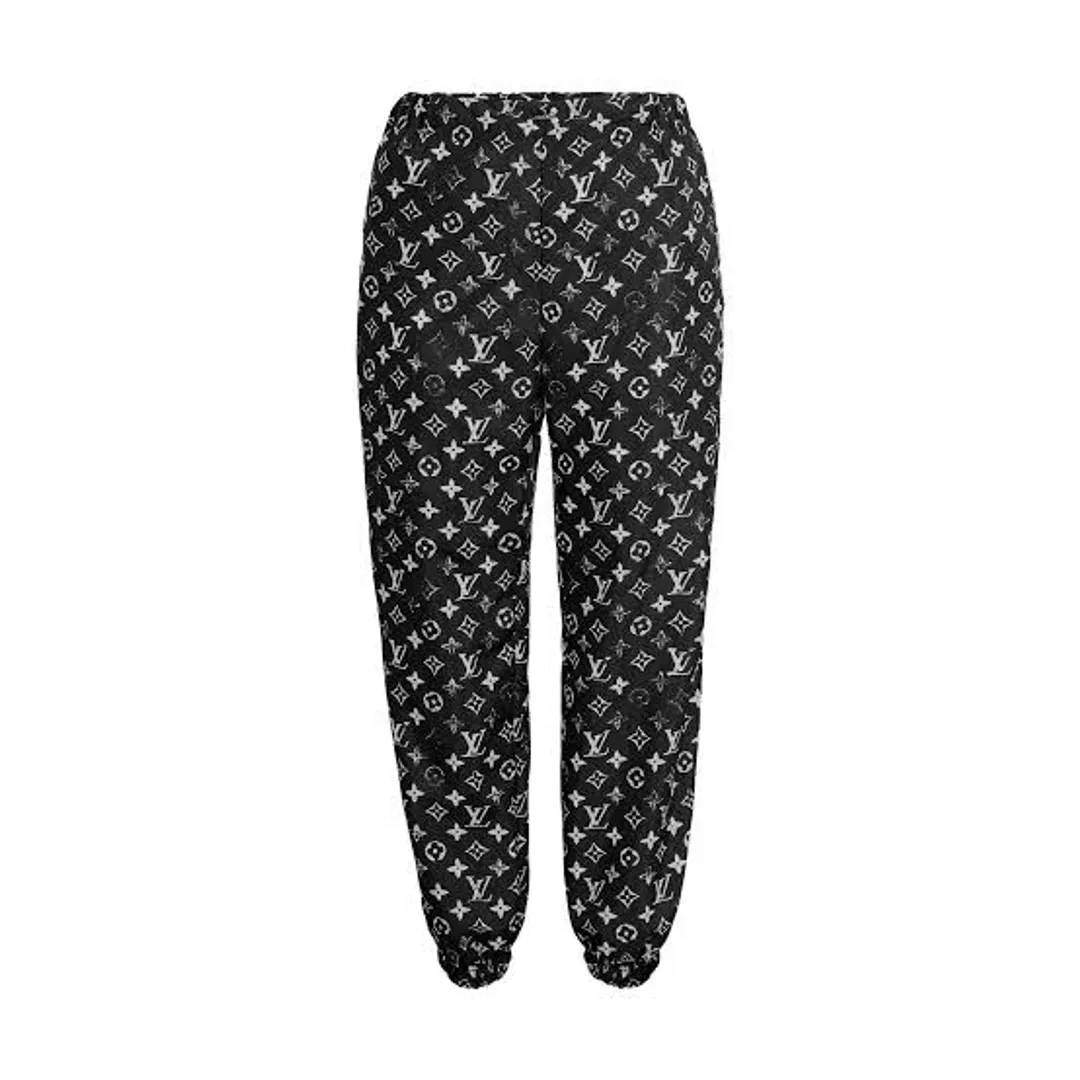 Louis Vuitton Stencil-effect Monogram Jogging Pants Black Size AU 8 for rent on The Volte - main image