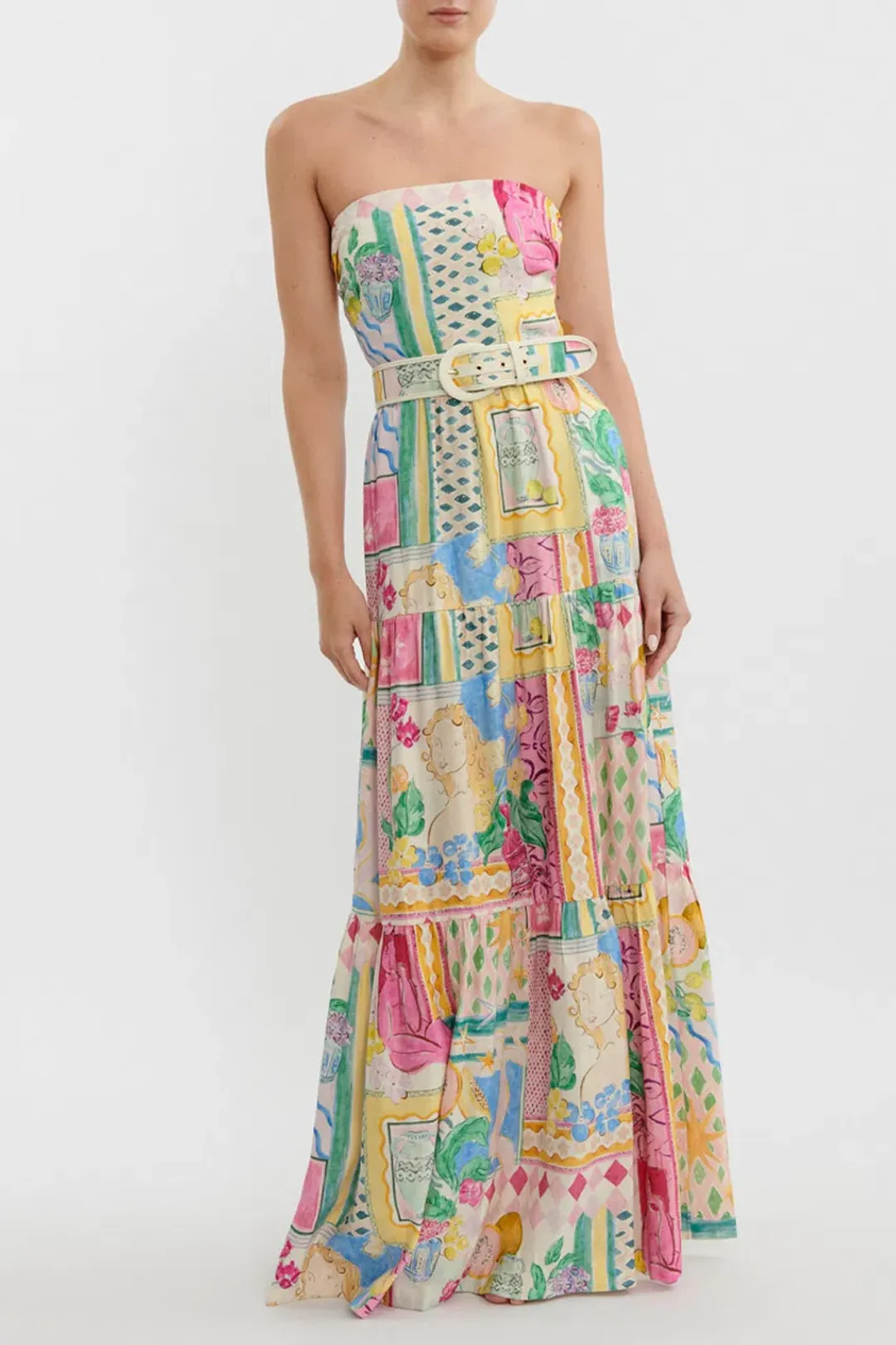 Rebecca Vallance Le Mur Rose Maxi Dress Print Size 10 for rent on The Volte - main image