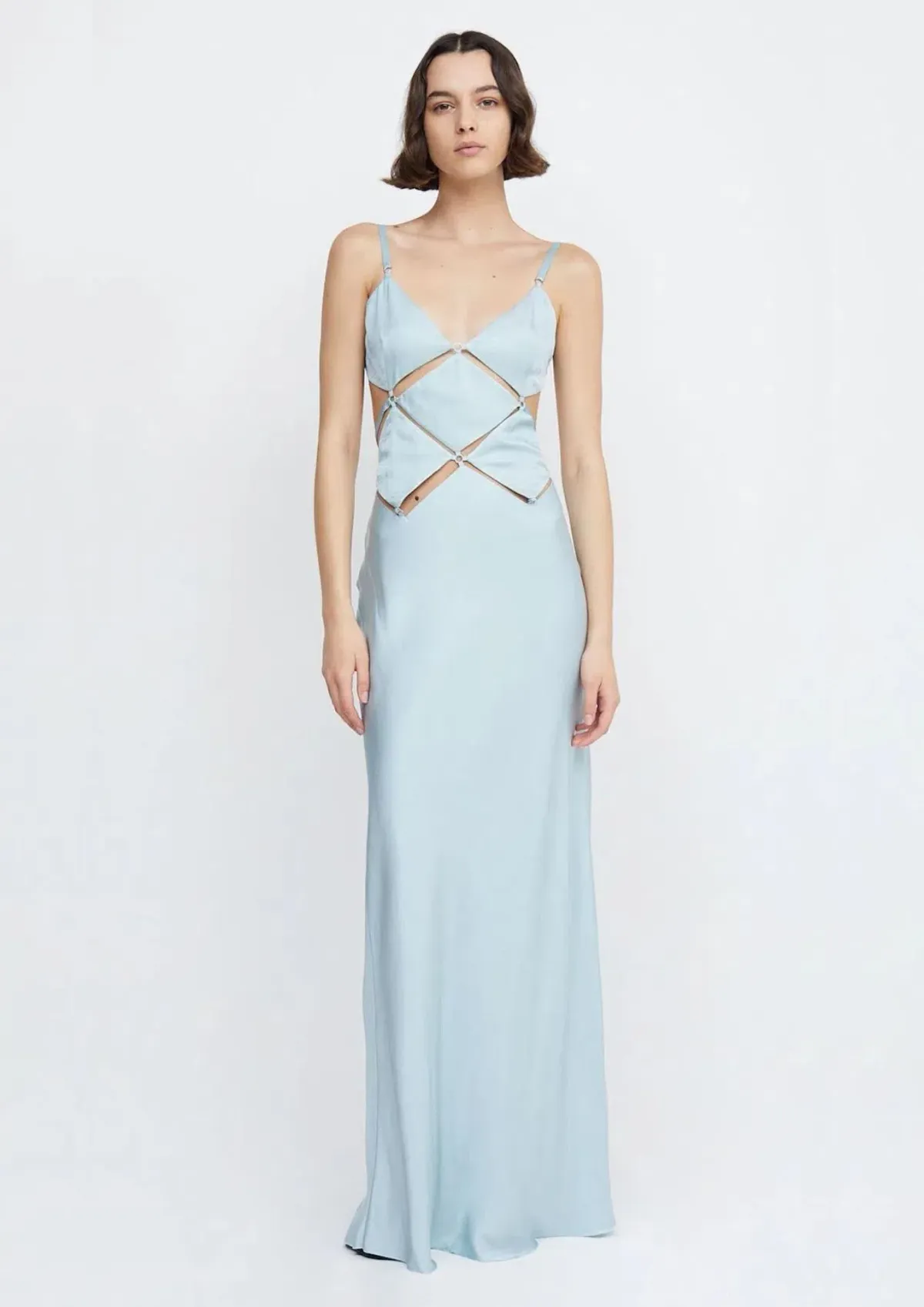 Bec & Bridge Diamond Strap Maxi Dress in Cloud Blue Size 8 - Image 1
