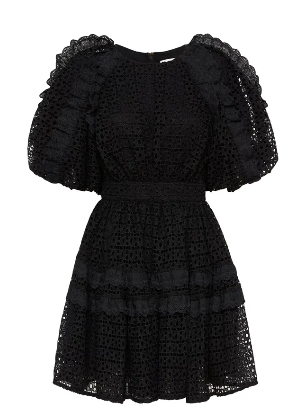 Aje Aveline Broderie Mini Dress Black Size 8 for rent on The Volte - main image