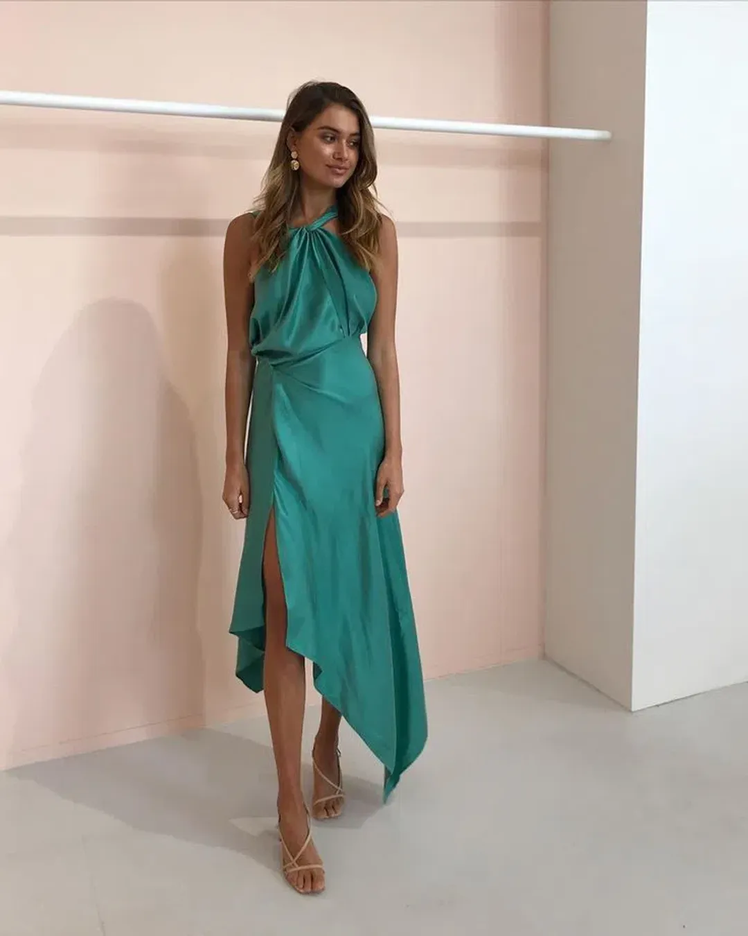 One Fell Swoop Audrey Midi Dress Emerald Green Size 10 for rent on The Volte - main image