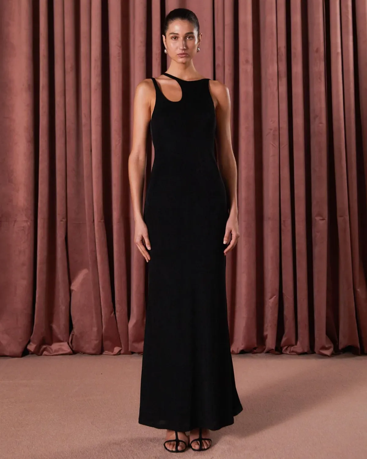 Misha Liliya Slinky Jersey Gown Black Size 10/M - Image 1