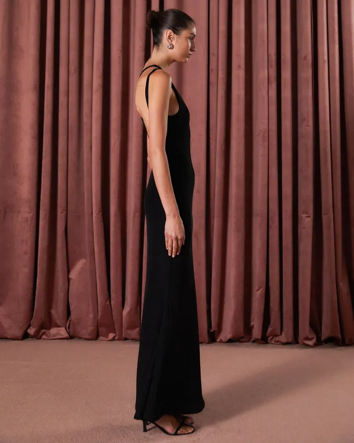 Misha Liliya Slinky Jersey Gown Black Size 10/M - Image 3