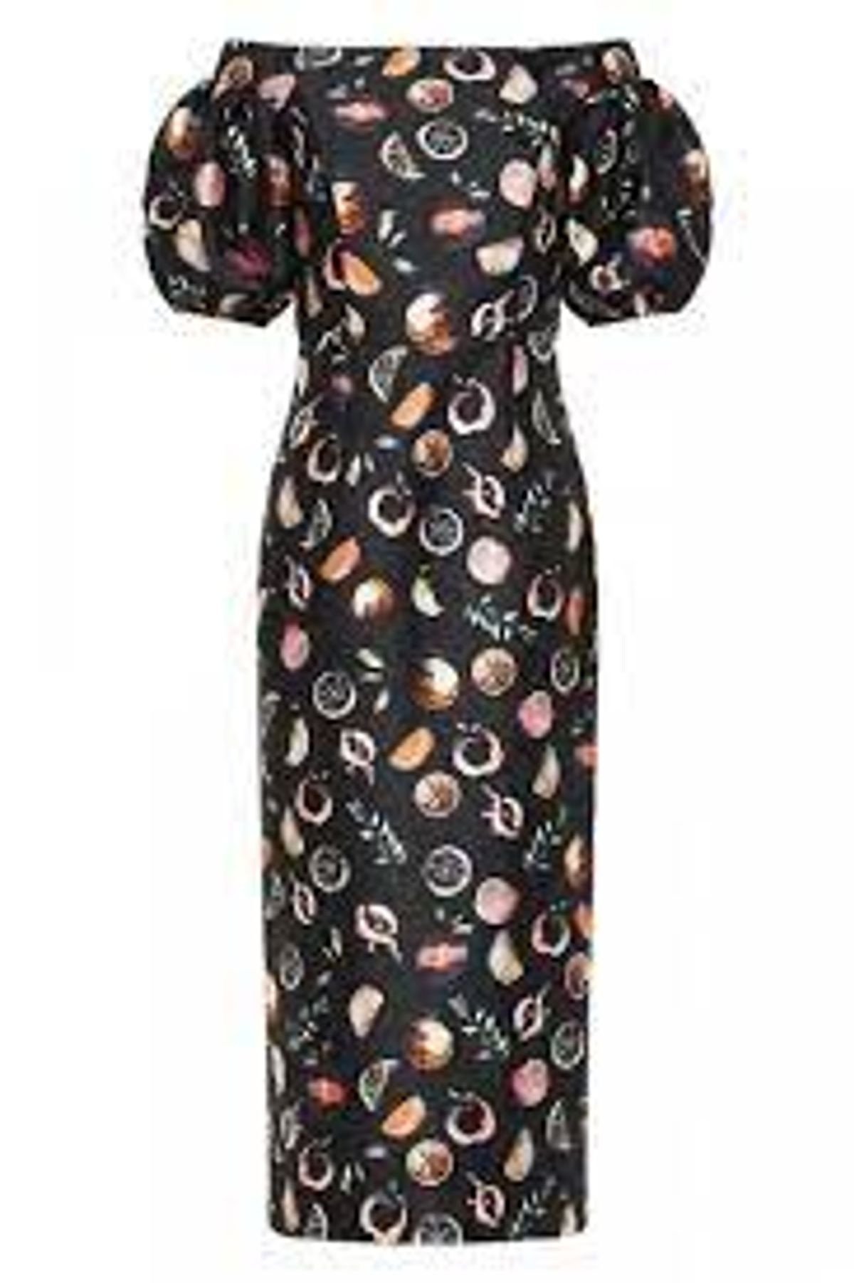 Rebecca Vallance Pranzo Fruit Print Midi Black Size AU 8 - Image 4