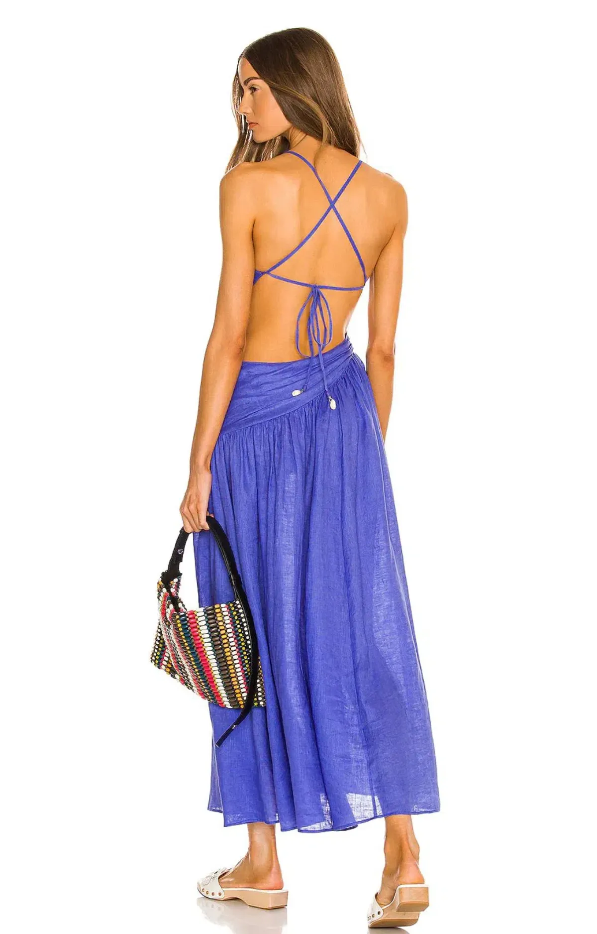 Zimmermann Tropicana Asymmetric Dress Zimmermann Electric Blue Size 0/AU 8 - Image 3