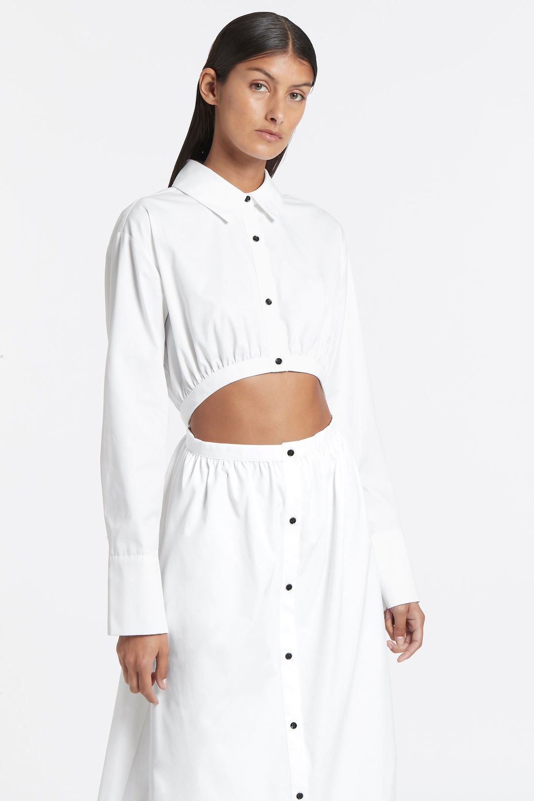 Sir The Label Ilkin Deconstructed Shirt Dress White Size 1 / AU 8  for rent on The Volte - main image