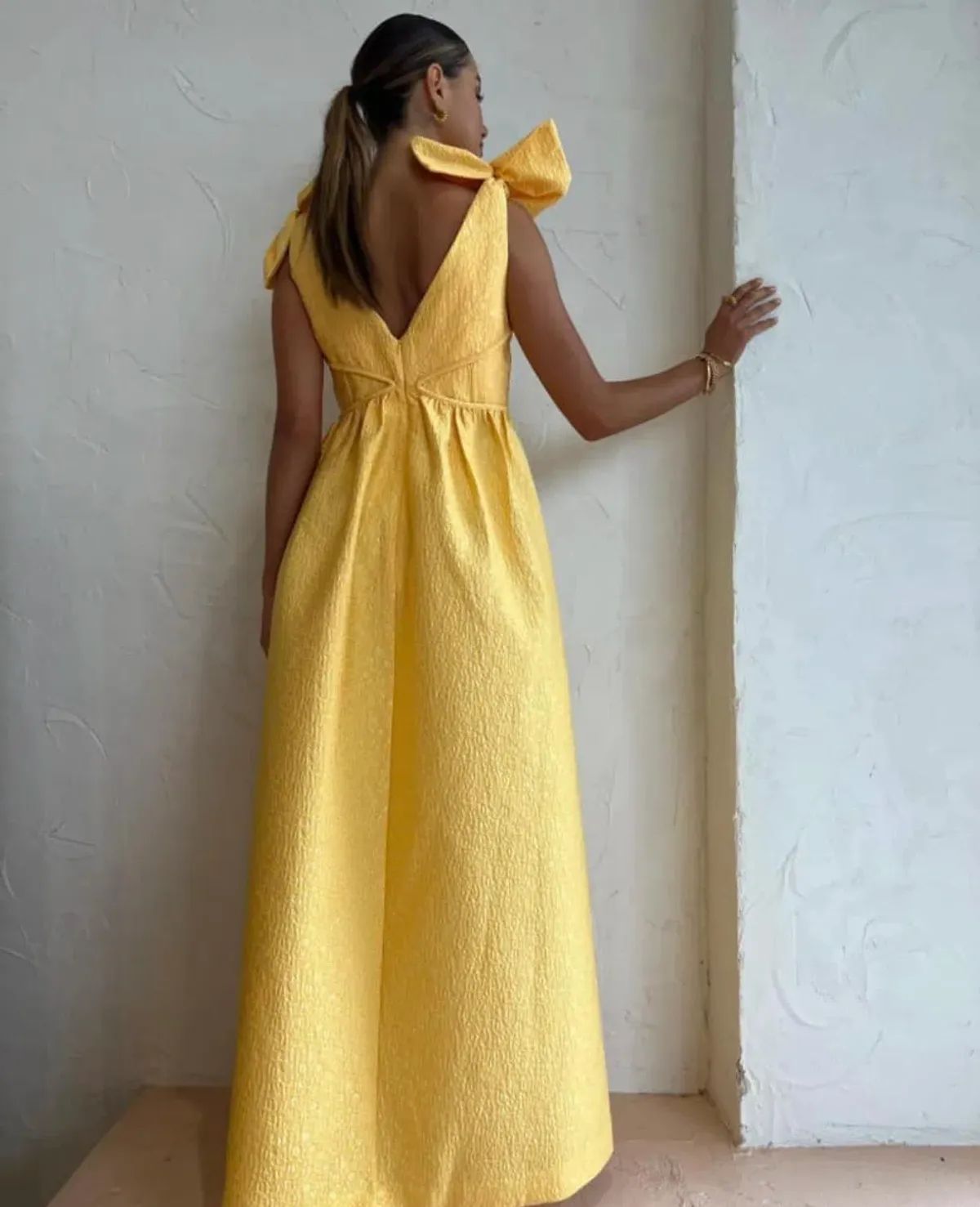 Rachel Gilbert Emiliano Gown Yellow Size AU 8 - Image 3