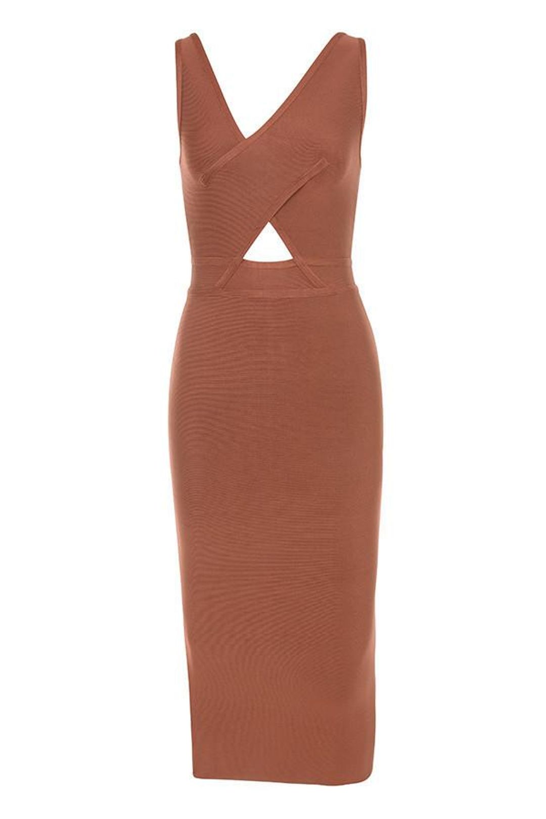 House of CB Feray Midi Dress Rust Size 8 for rent on The Volte - main image