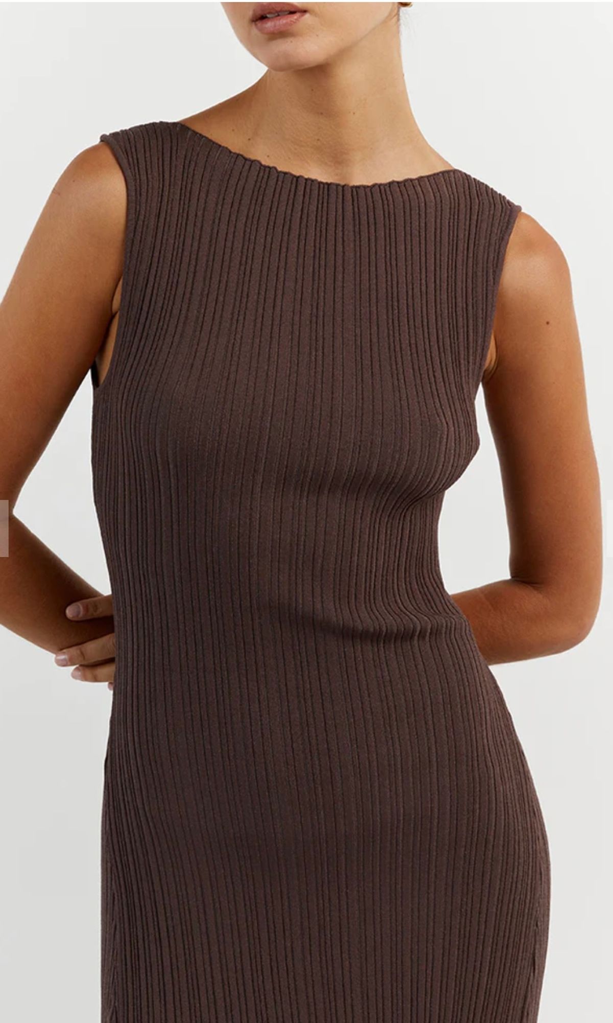 Dissh Ivy Coffee Sleeveless Midi Dress Brown Size S / AU 8 - Image 4