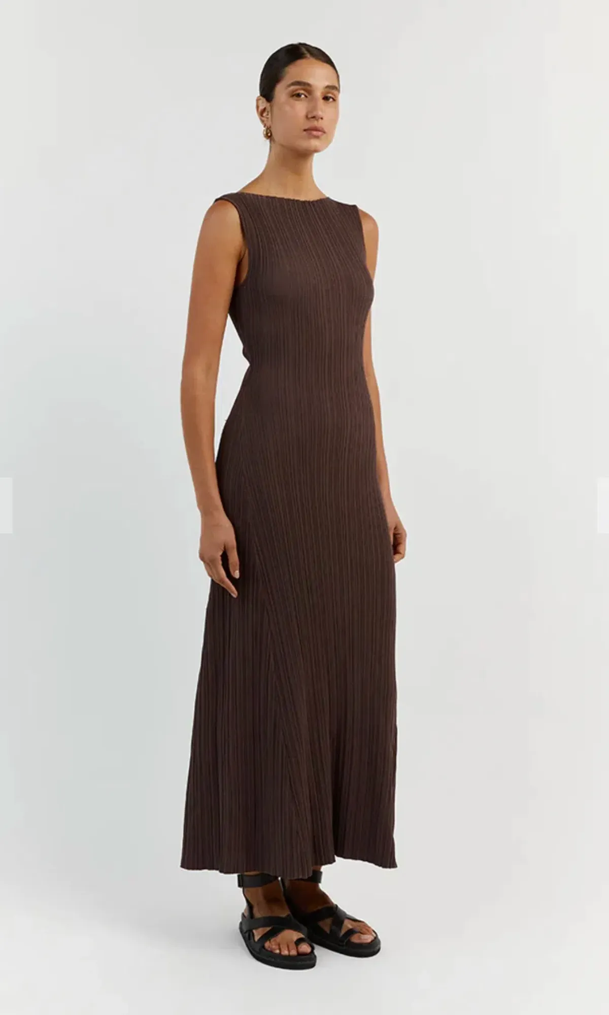 Dissh Ivy Coffee Sleeveless Midi Dress Brown Size S / AU 8 - Image 2