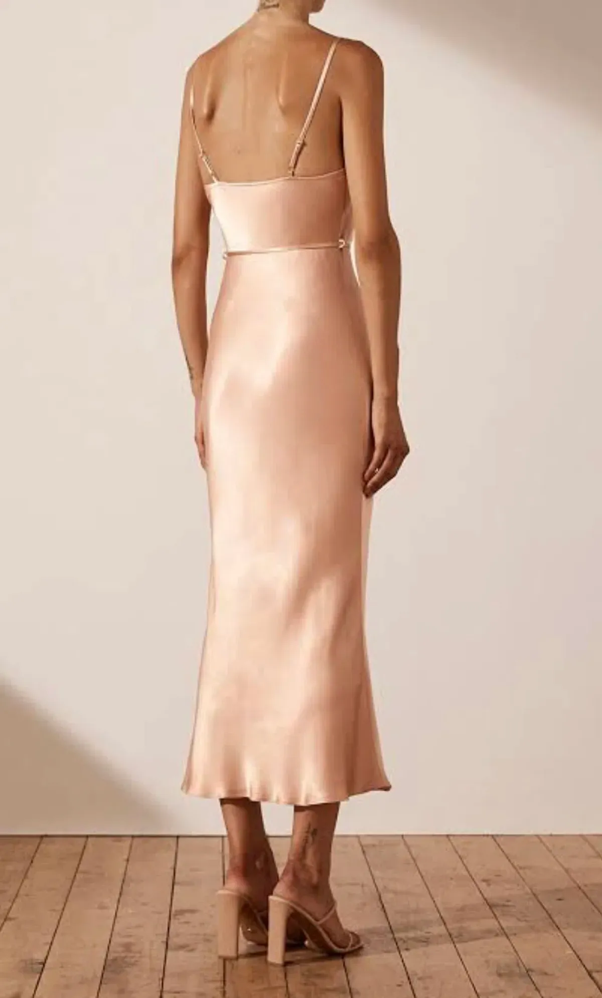 Shona Joy La Lune Bias Cowl Midi Dress Desert Rose Size 10 / M - Image 3