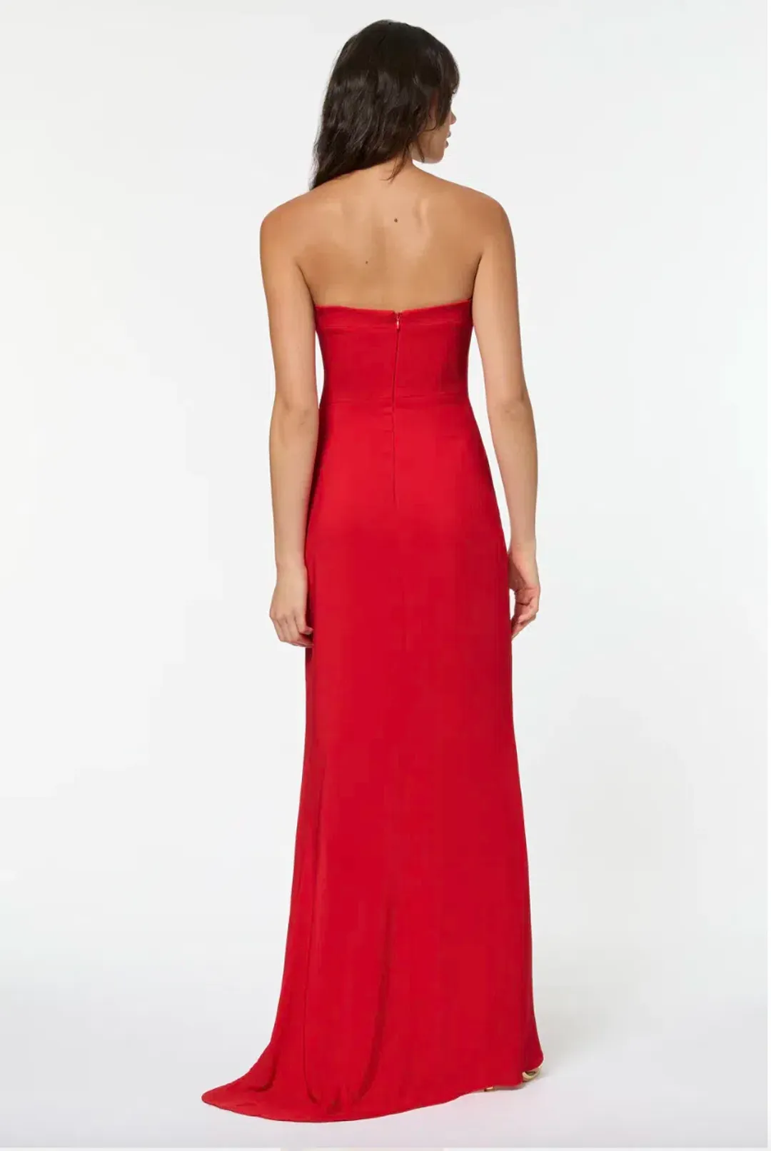 Manning Cartell Asymmetrical Games Strapless Gown Scarlet Size 8 / S for rent on The Volte - main image