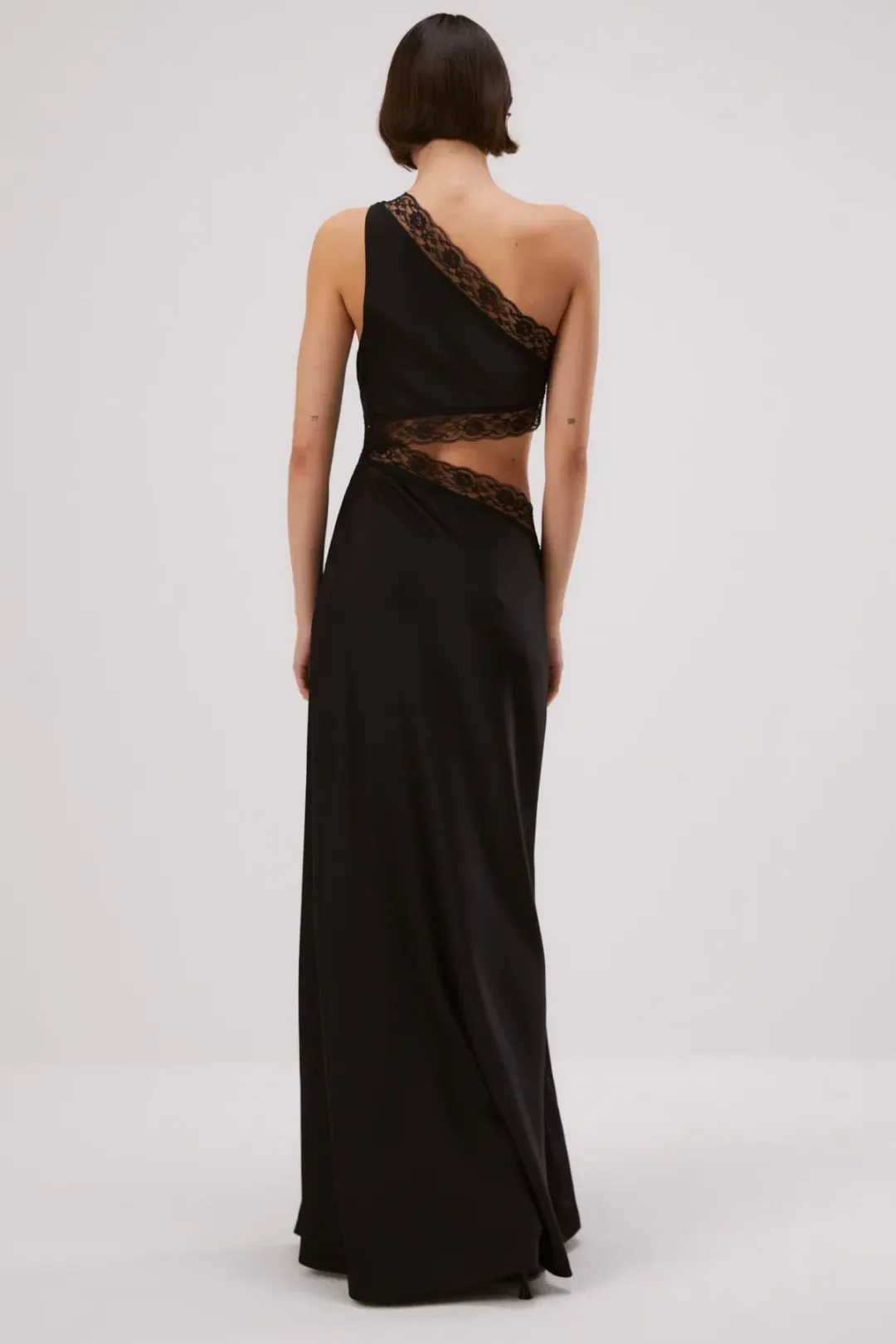 Misha Jillian Satin Gown Black Size 10/M for rent on The Volte - main image
