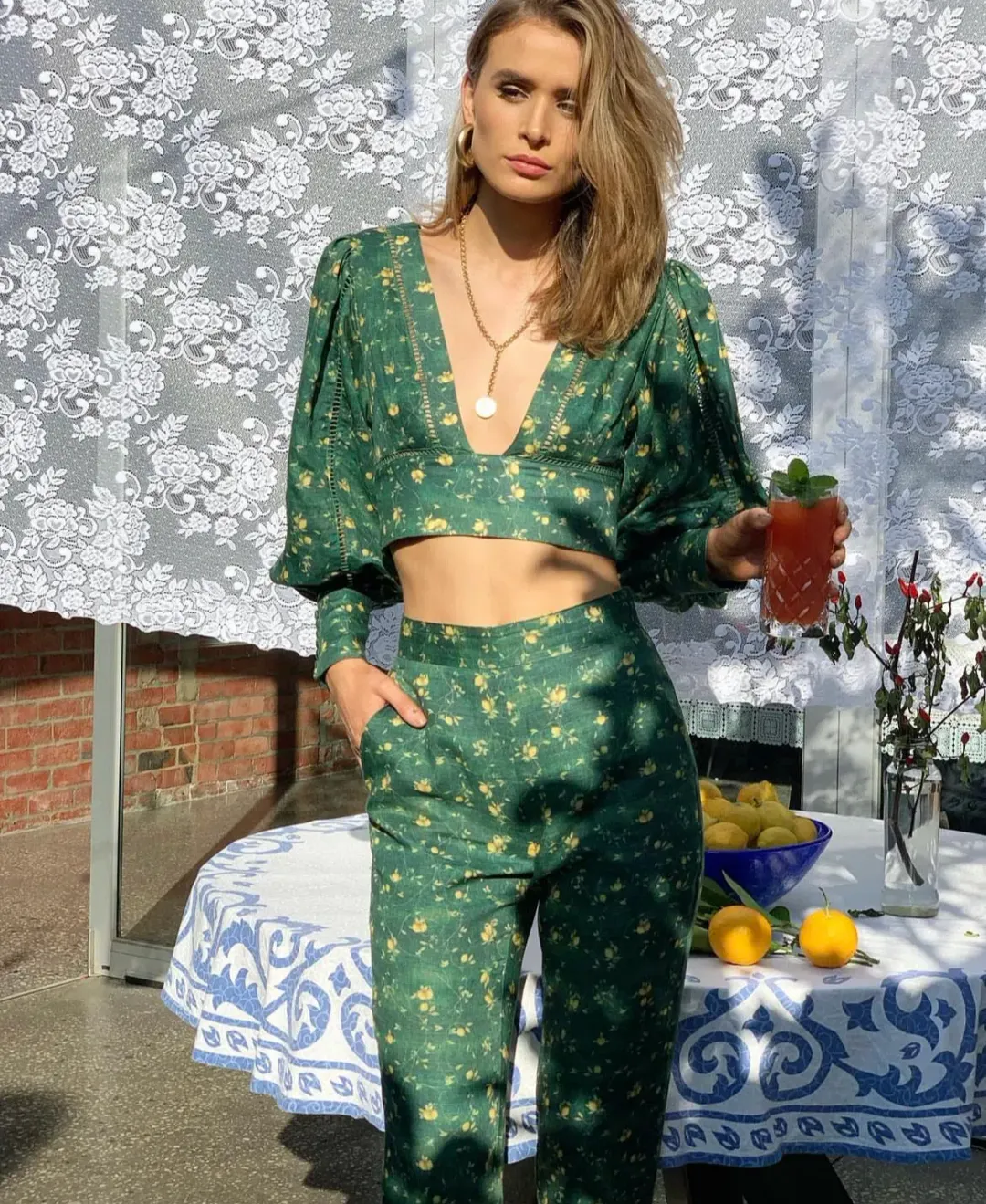 Mackenzie Mode Mrs Sippy Luxe Lemons Top Green Size 12 for rent on The Volte - main image