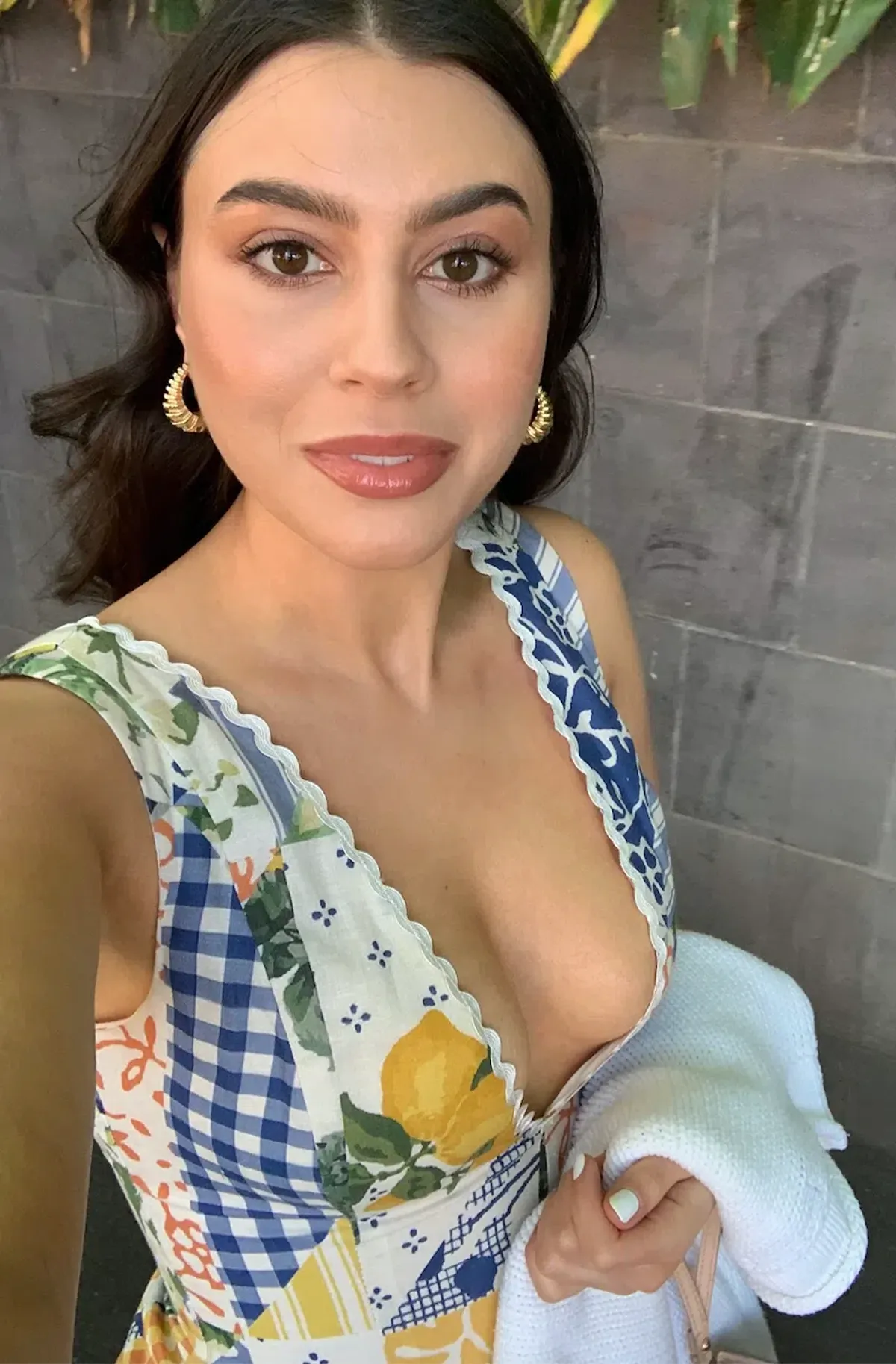 By Nicola Wavy Maxi Dress in Lemon Patchwork Print Size 6 - Image 1