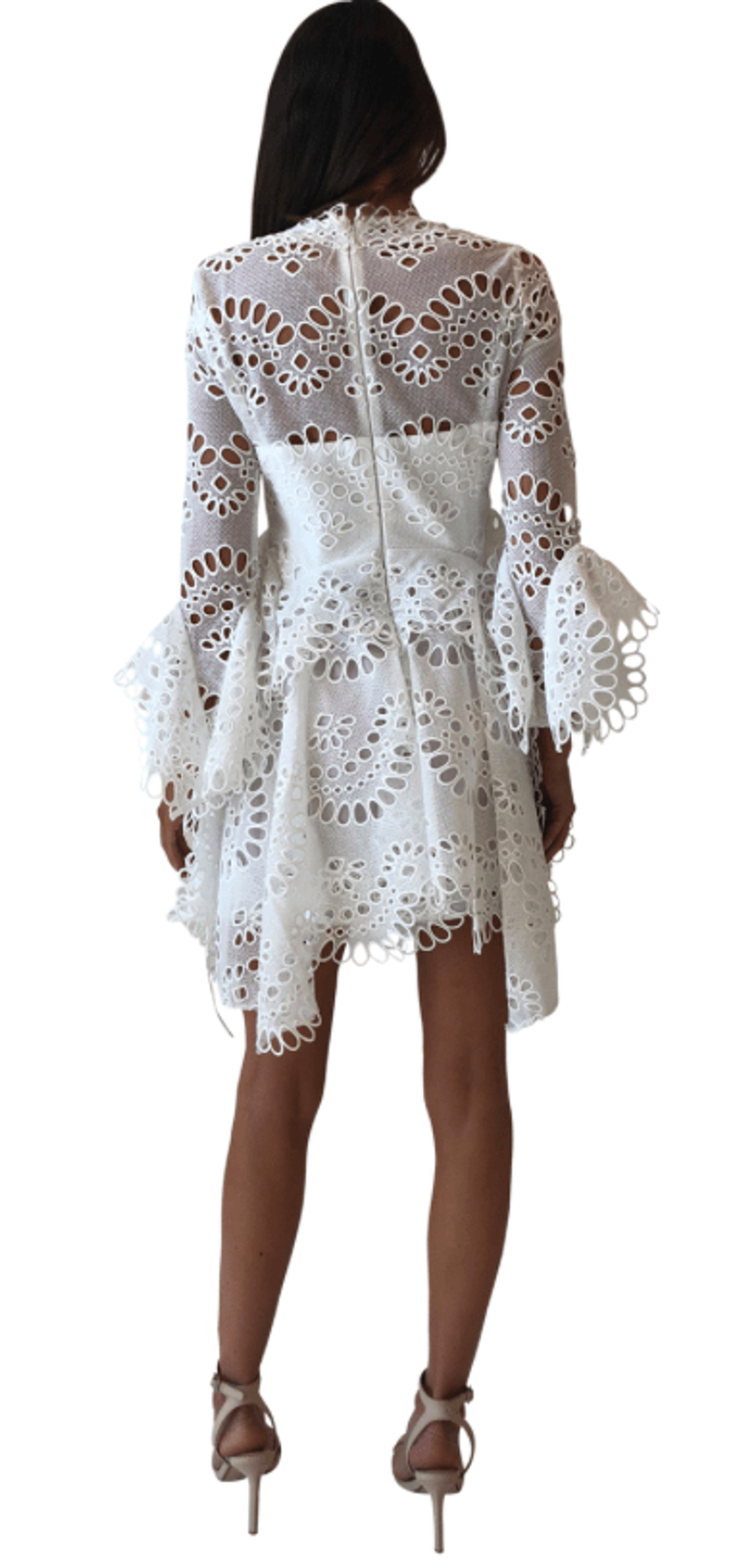 Thurley Leo Embroidered Dress in Ivory - Image 3