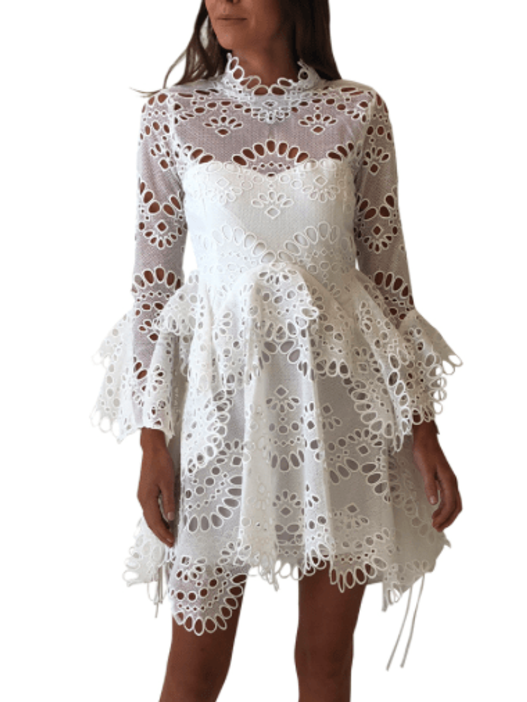 Thurley Leo Embroidered Dress in Ivory for rent on The Volte - main image