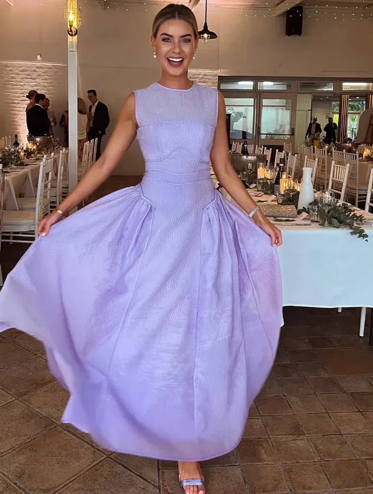 Rachel Gilbert Sophia Dress Lilac Size AU 12 - Image 3