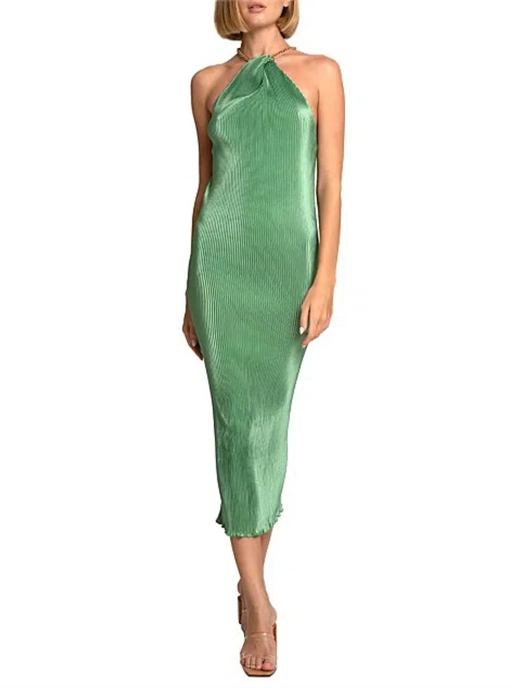 L'Idee Klum Chain Backless Gown Sea Green Size AU 6 for rent on The Volte - main image