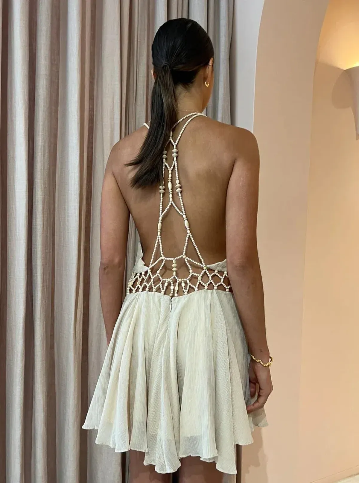 Magali Pascal Carolina Dress Nude Size AU 10 - Image 3