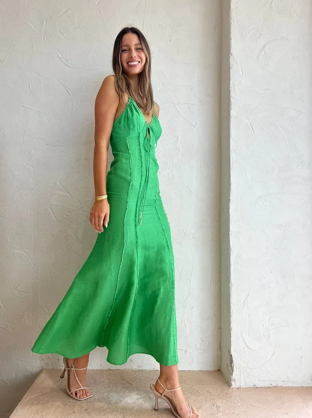 Significant Other - Aleksandra Midi Dress Green - Size 12  for rent on The Volte - main image