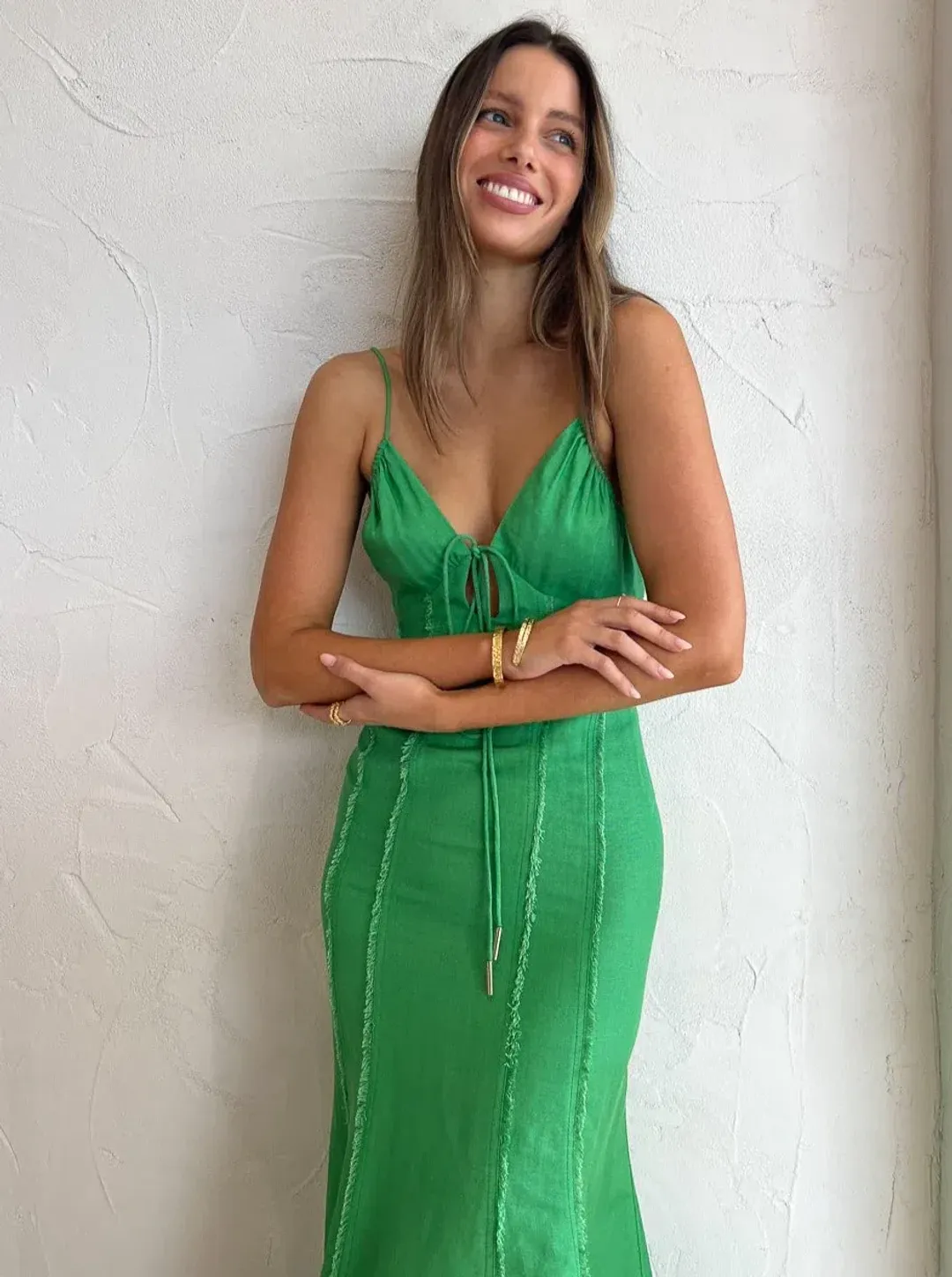 Significant Other - Aleksandra Midi Dress Green - Size 12  for rent on The Volte - main image