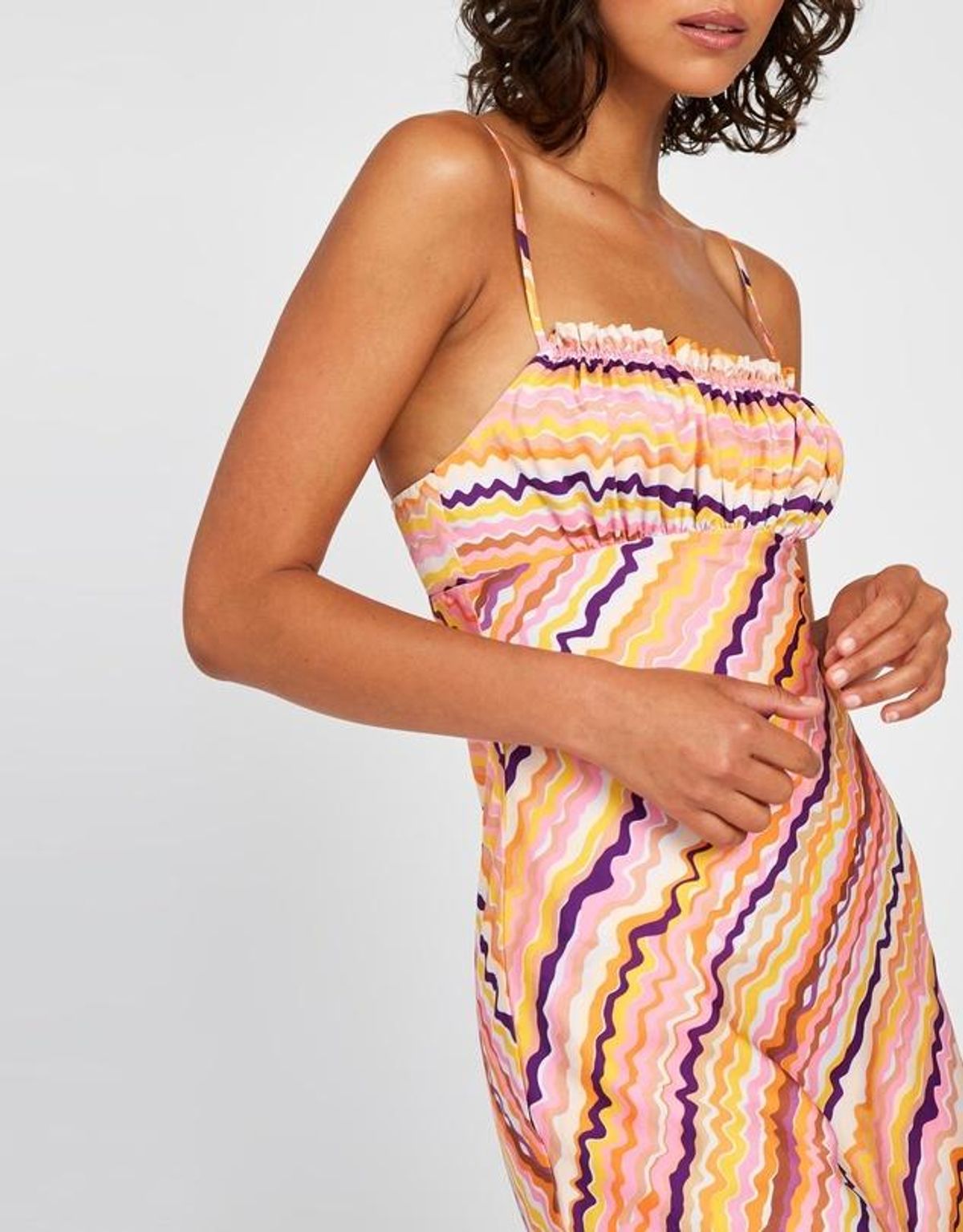 By Johnny Elle Bias Midi Dress Rainbow Drip Print Size 6 - Image 1