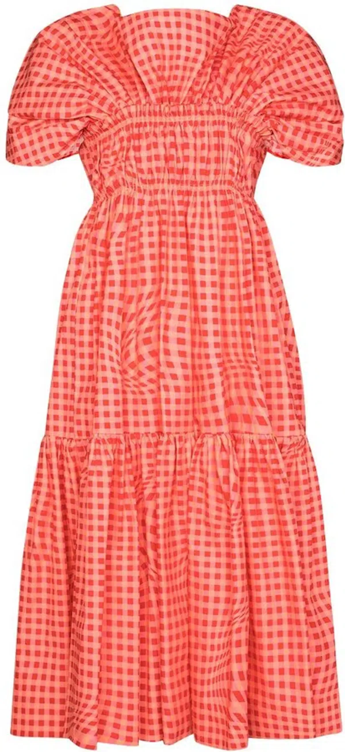 Molly Goddard Browns 50 Bo Brigham Gingham-print Midi Dress Red Size 8 - Image 3