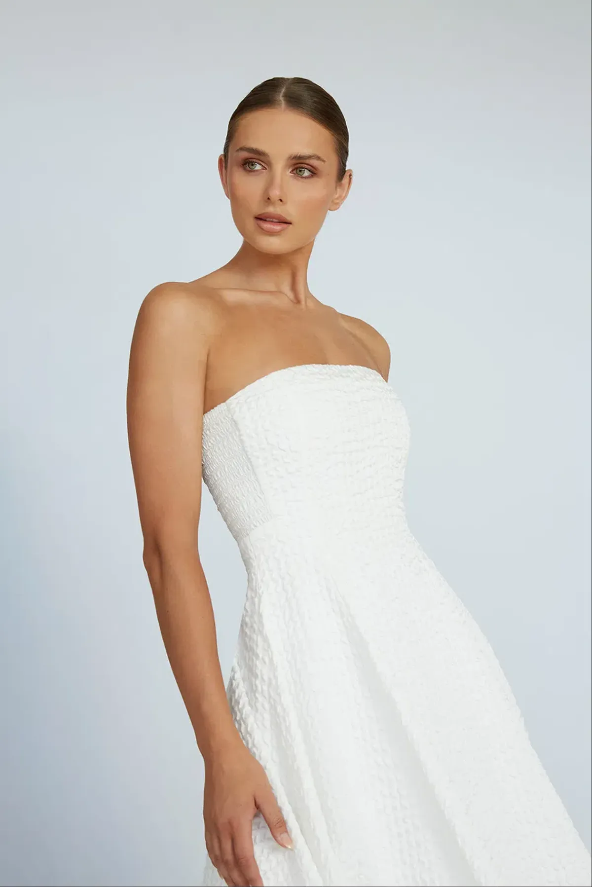 By Johnny Carrie Strapless Dress White Size 6 Altered - Image 3