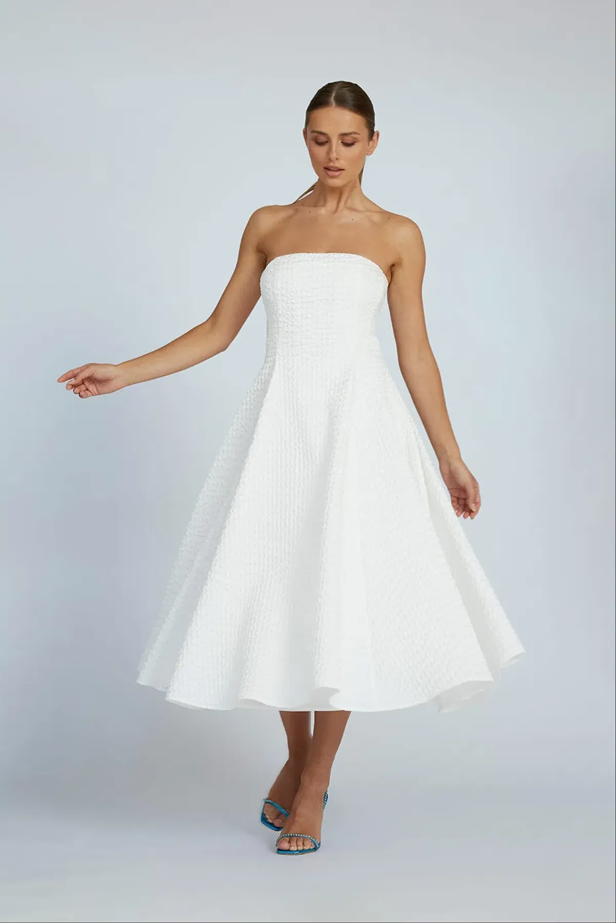 By Johnny Carrie Strapless Dress White Size 6 Altered - Image 2