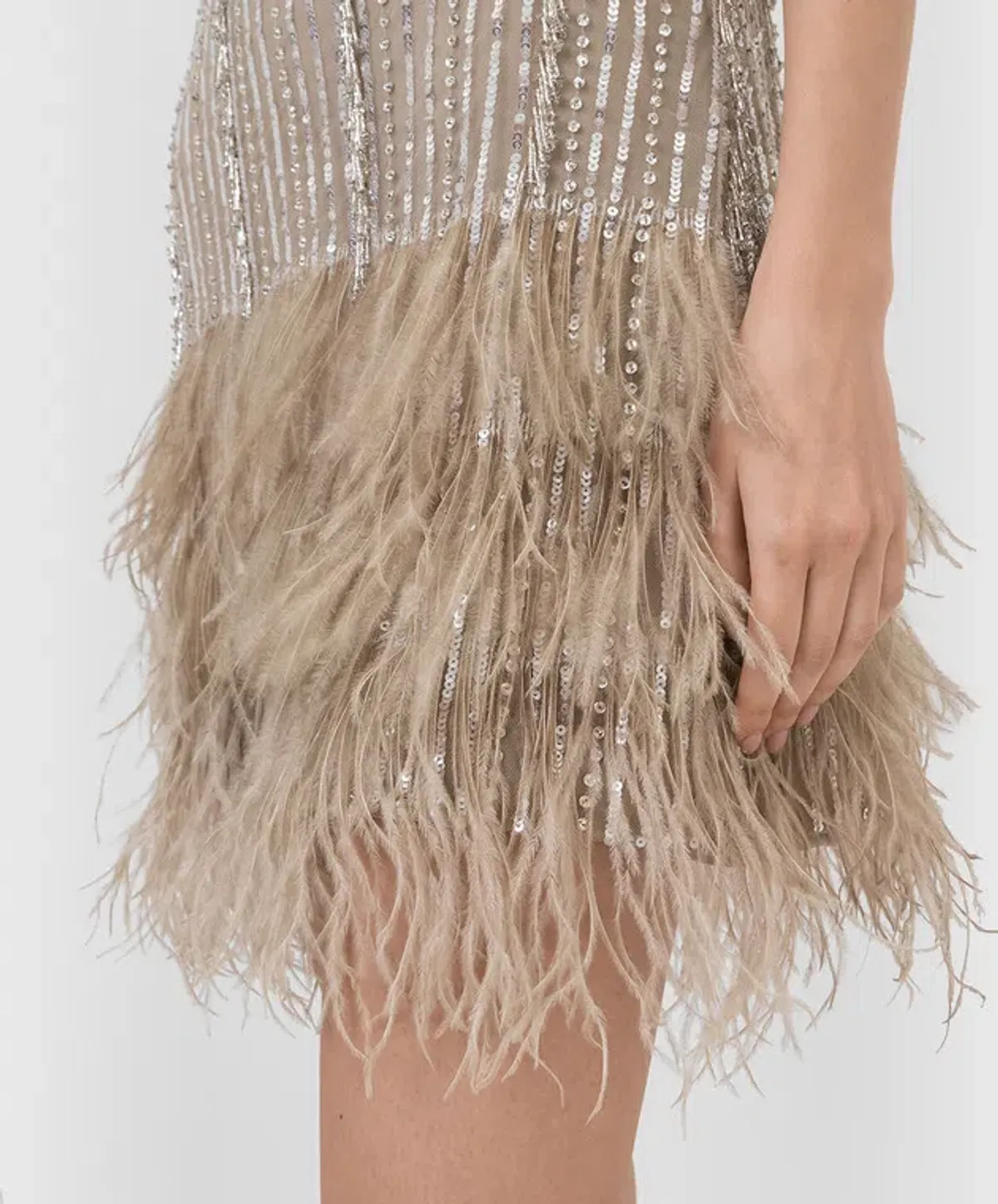 Rachel Gilbert Kenzi Mini Dress Nude Size 1 / AU 8 - Image 5