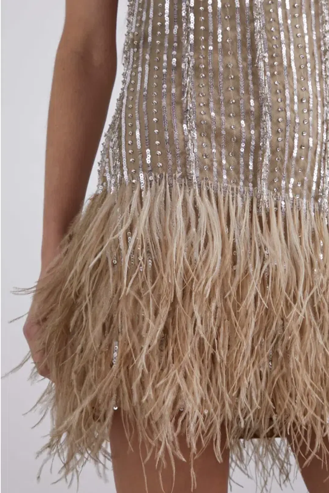 Rachel Gilbert Kenzi Mini Dress Nude Size 1 / AU 8 for rent on The Volte - main image