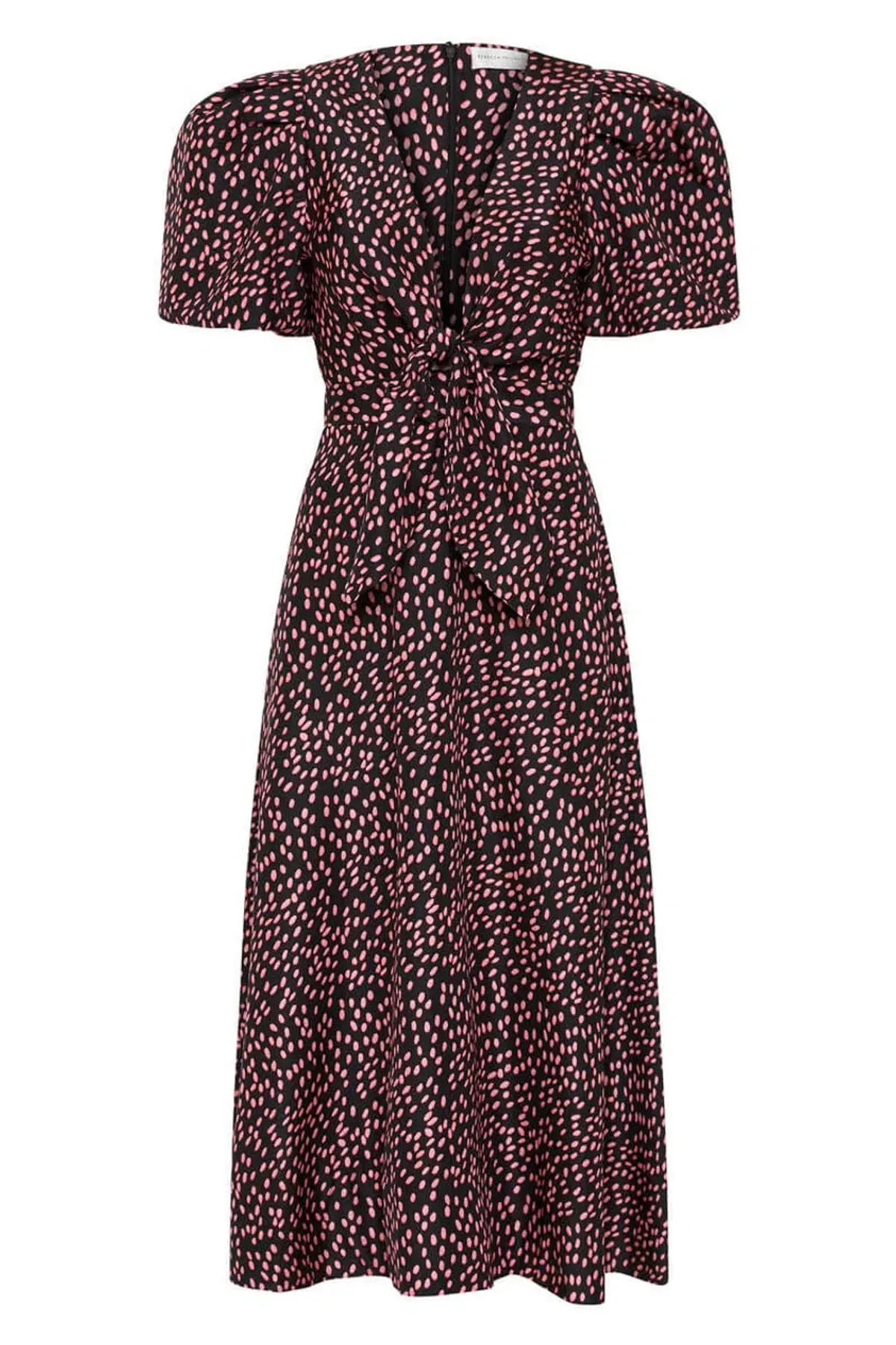 Rebecca Vallance Cha Cha Midi Dress Pink Polka Dot Size 12 - Image 3