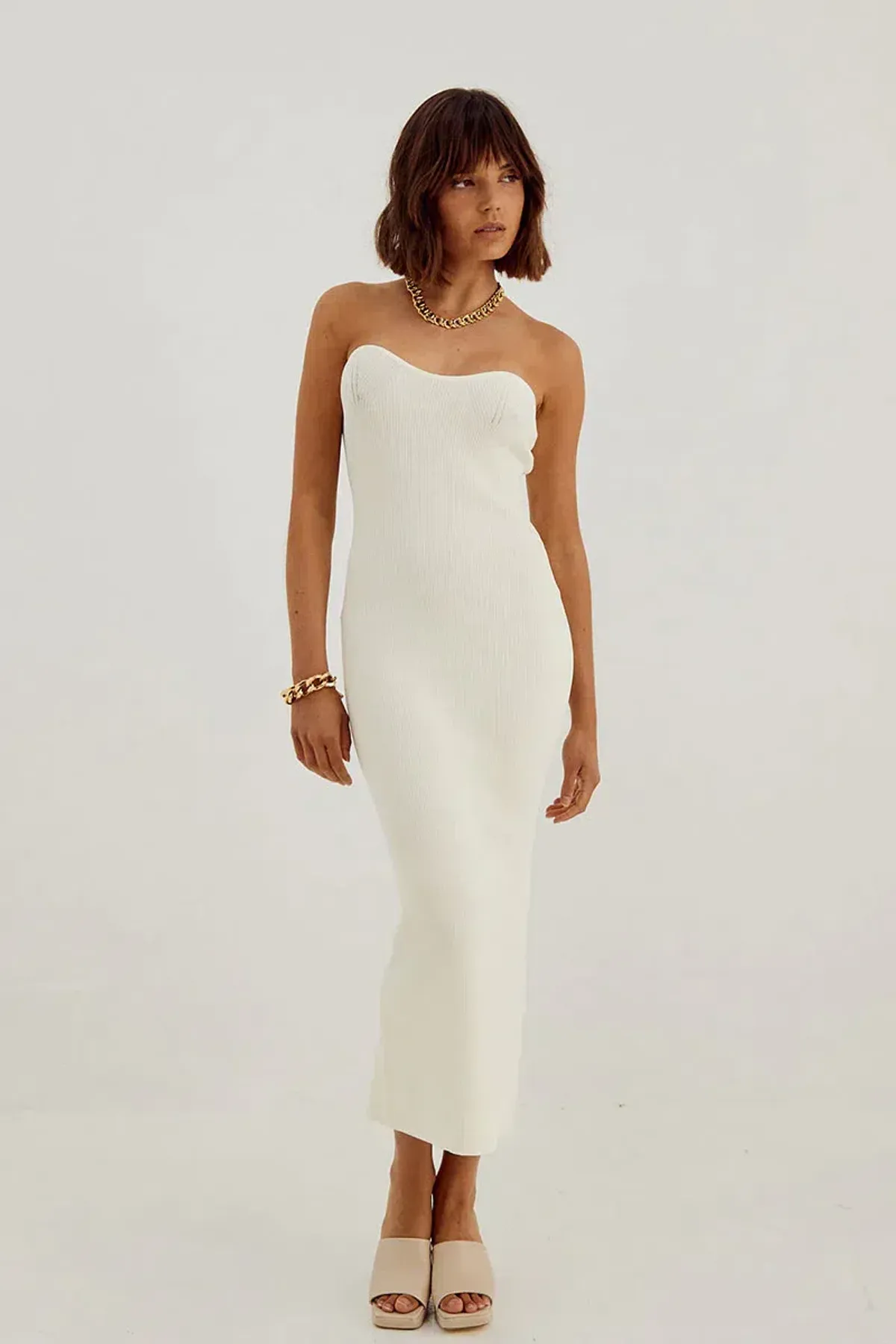 Sovere Studio Pixie Knit Midi Dress Buttermilk Size 6 - Image 1