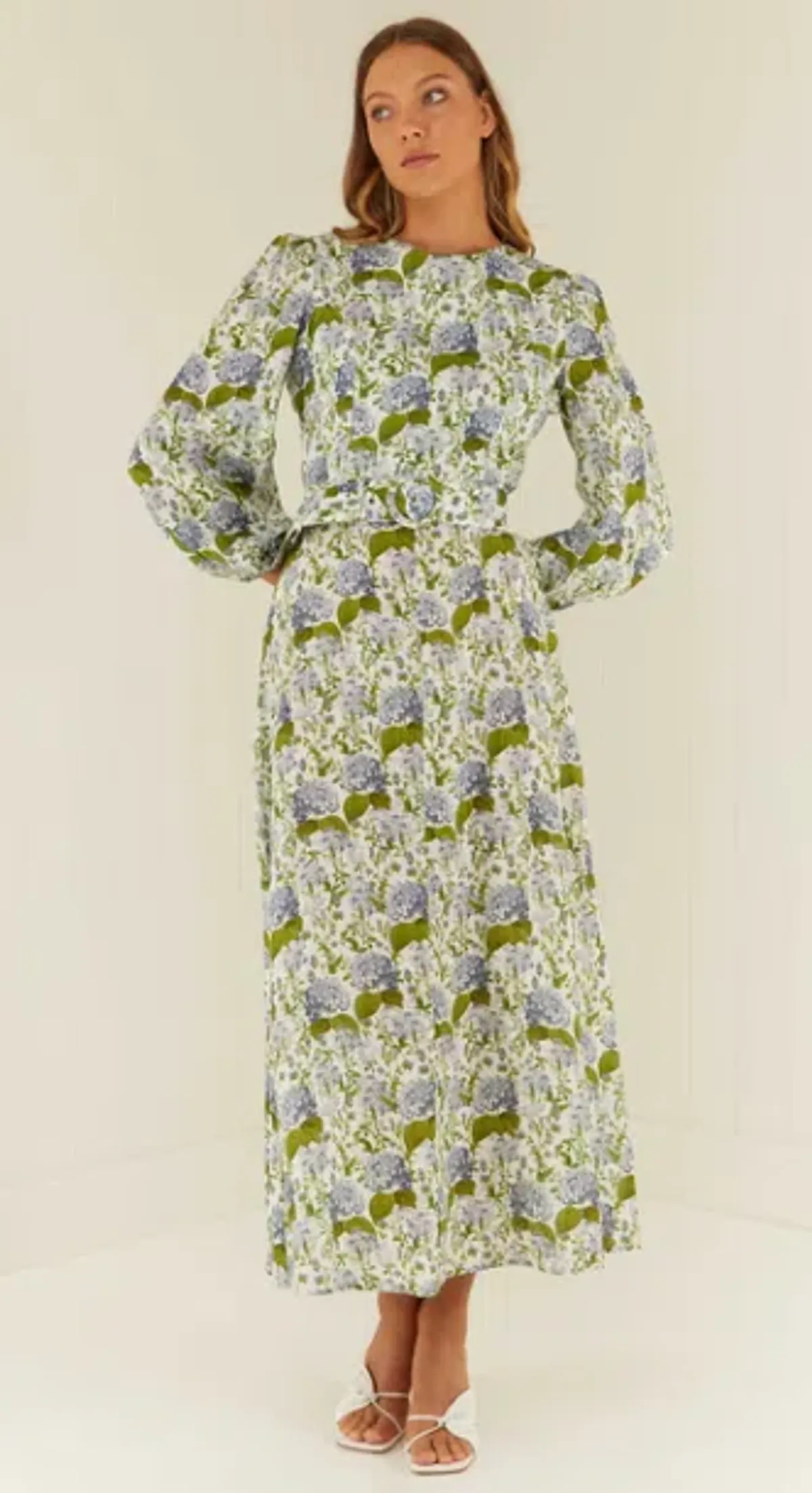Palm Noosa Melrose Dress Blue Blooms Floral Size 12  - Image 4