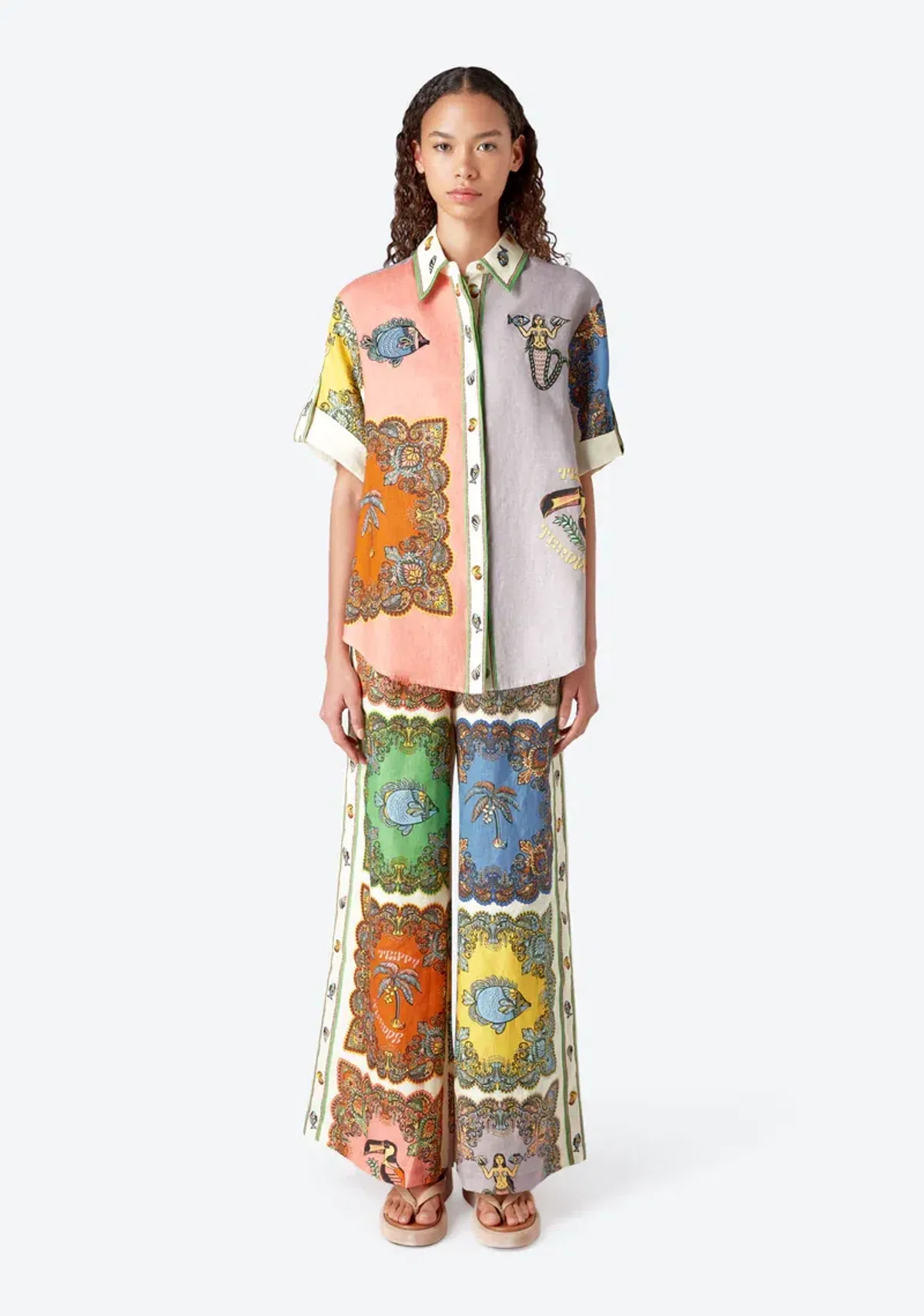 Alemais Trippy Troppo Shirt and Pant Two Piece Set Multi Print Size 10 - Image 1