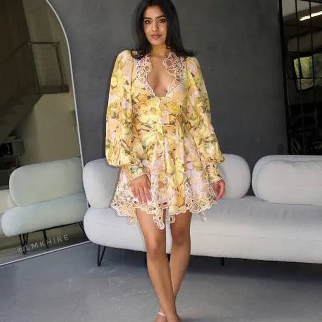 Acler Arnoult Mini Dress Floral Size 10/12 for rent on The Volte - main image