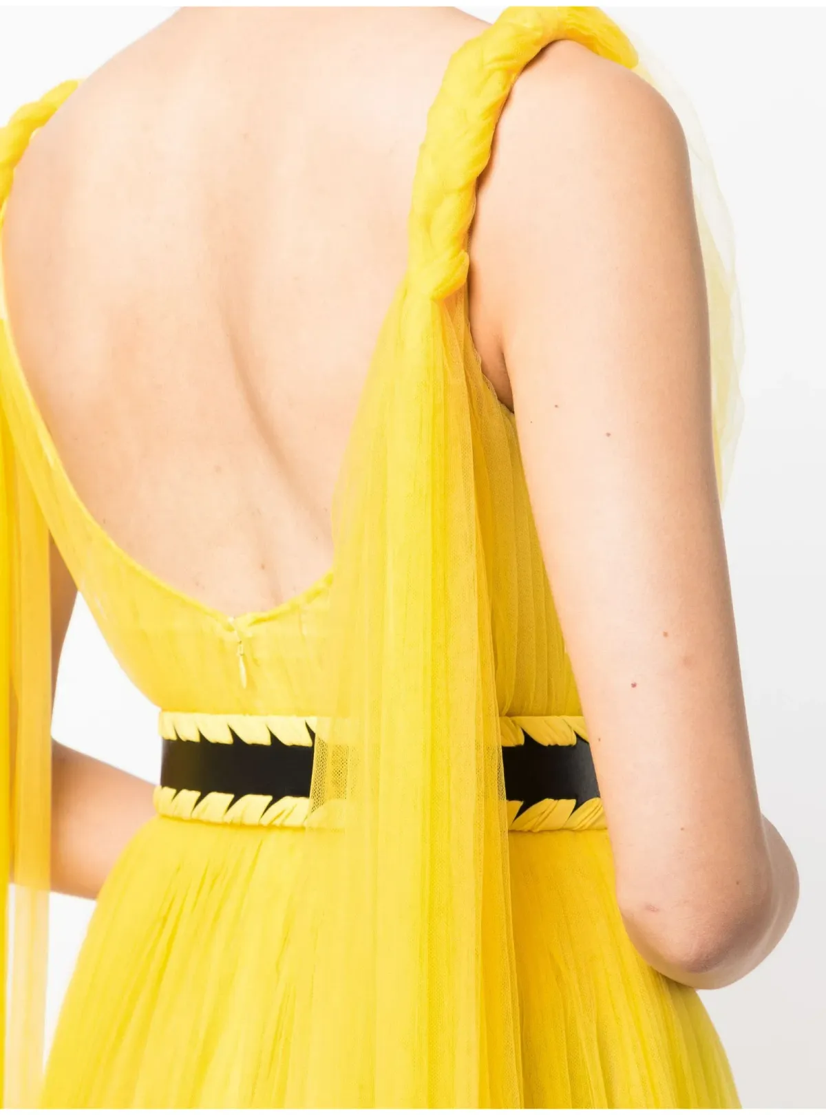 Leo Lin Juno Draped Floor Length Dress Yellow Size AU 12 - Image 4