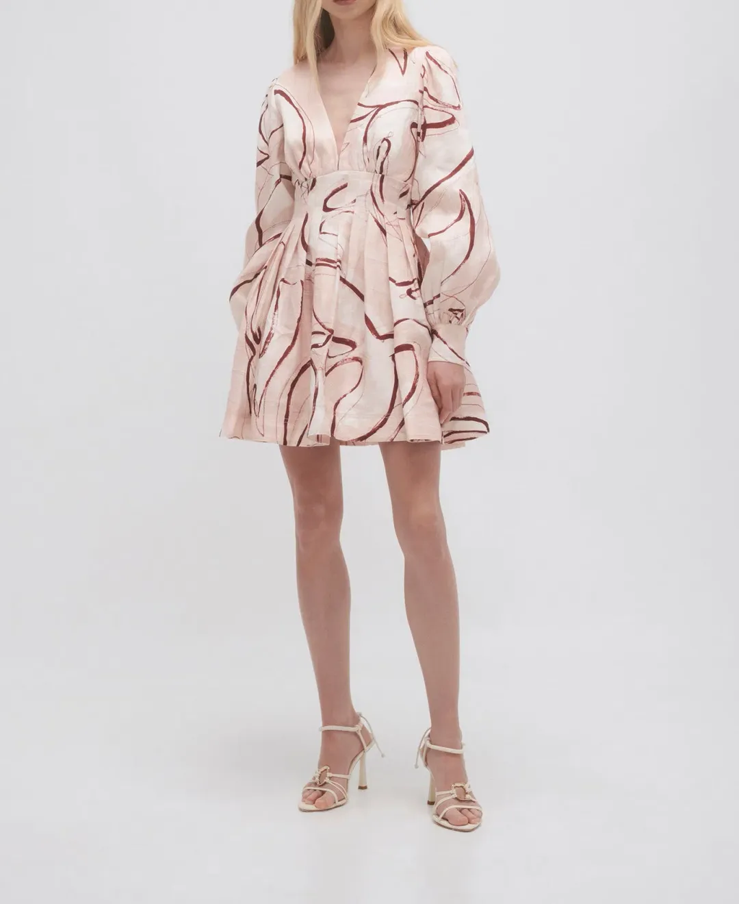 Aje Amelia Plunge Mini Dress Print Size 16 / 2XL for rent on The Volte - main image